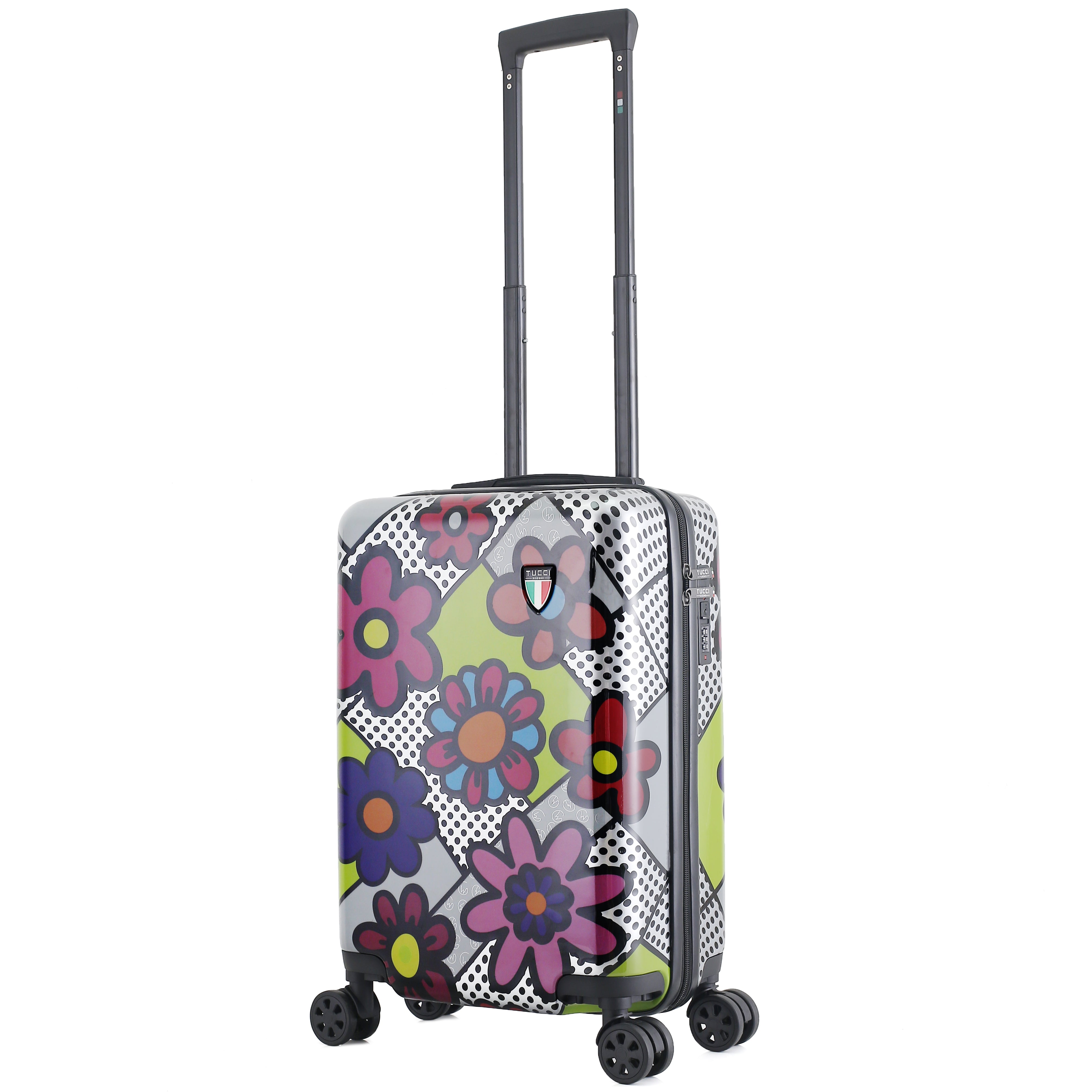 TUCCI Italy Pop Art Flower Dots 3 PC Sets (20", 24", 28") Luggage Suitcases