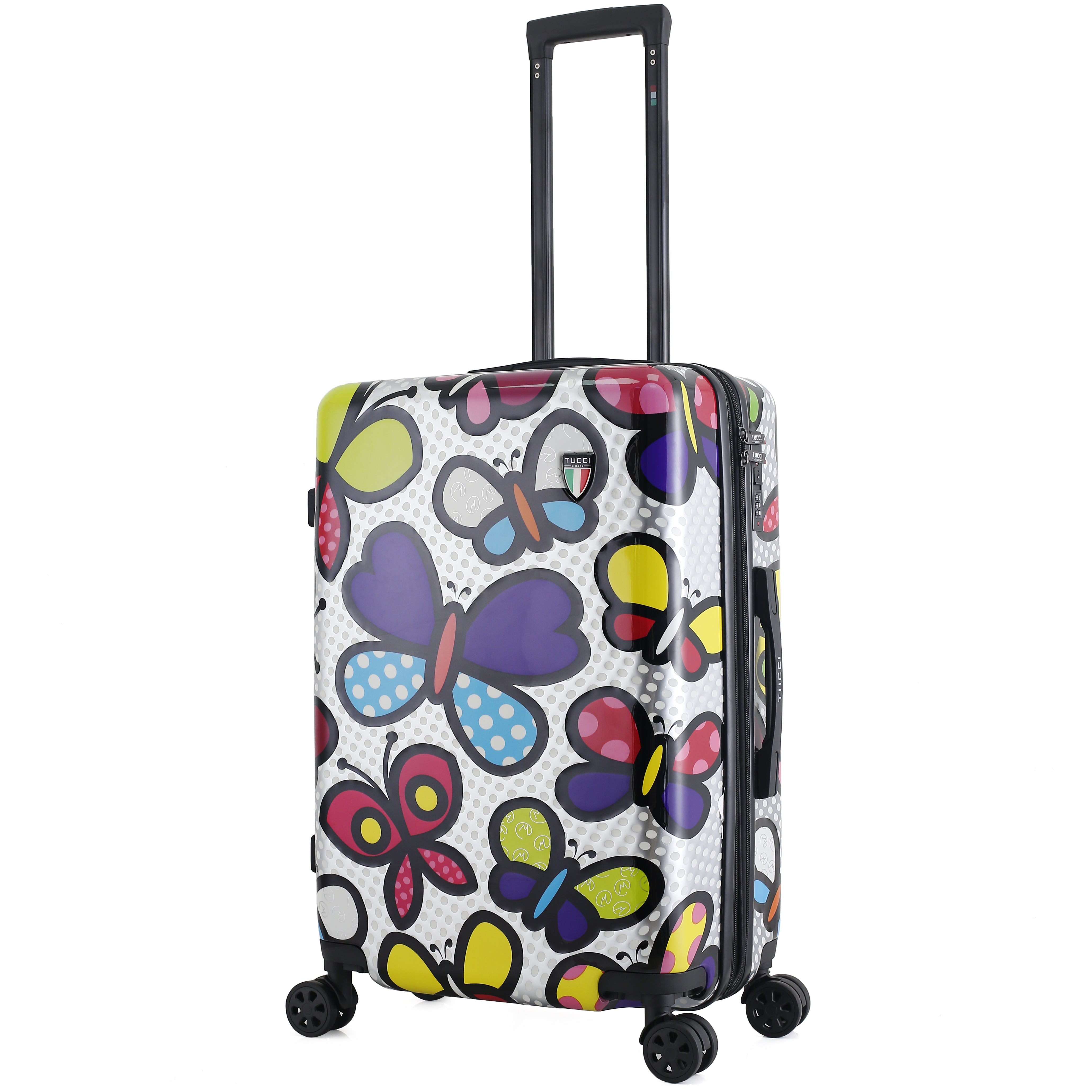TUCCI Italy Pop Art Butterfly Pop 3PC Set (20",24",28") Luggage Suitcase