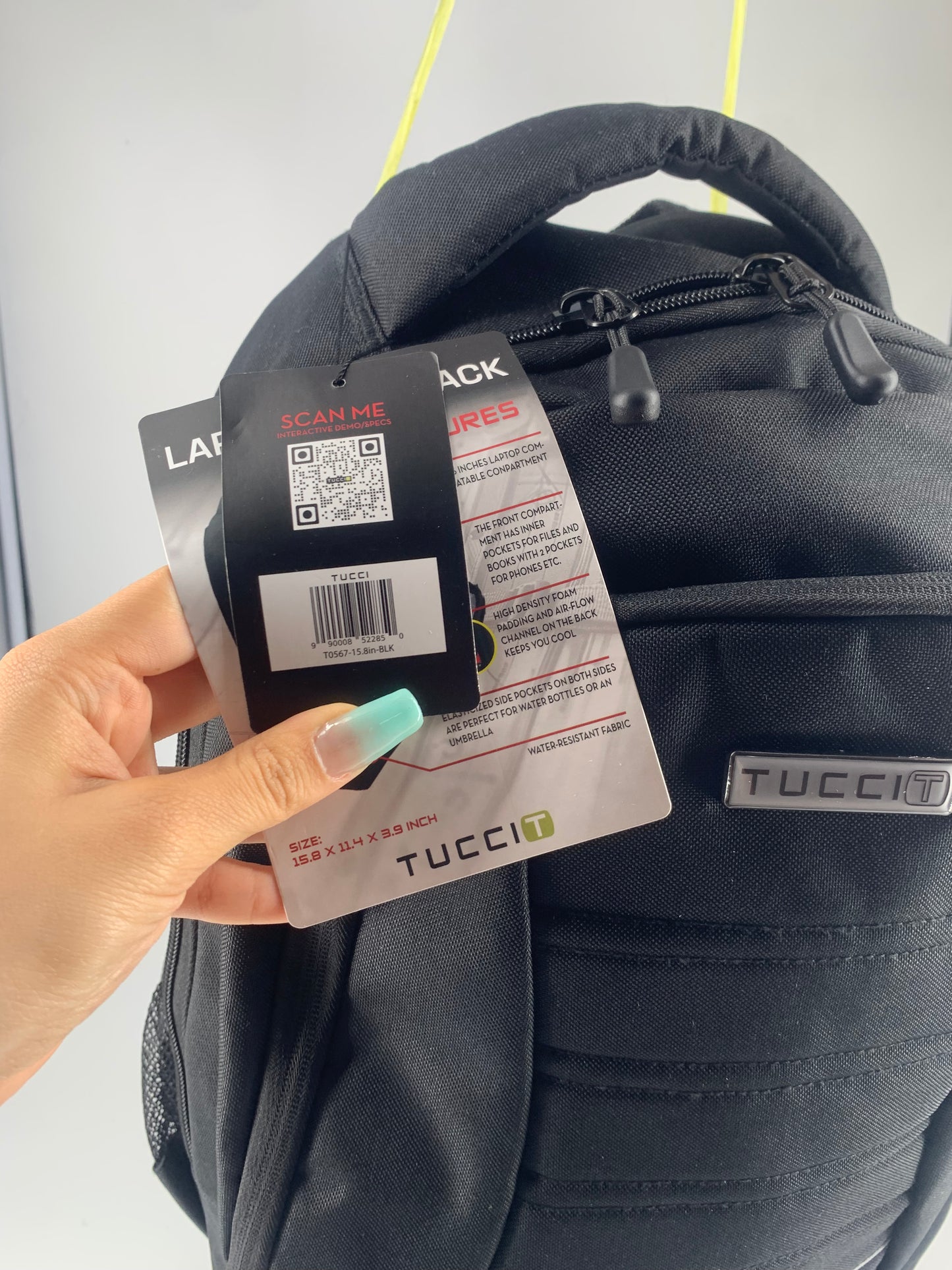 TUCCI Italy Trail Blazer Laptop Backpack – Travel, Work & School Bag with Padded Straps, Multi‑Compartment, Air‑Flow Back Padding