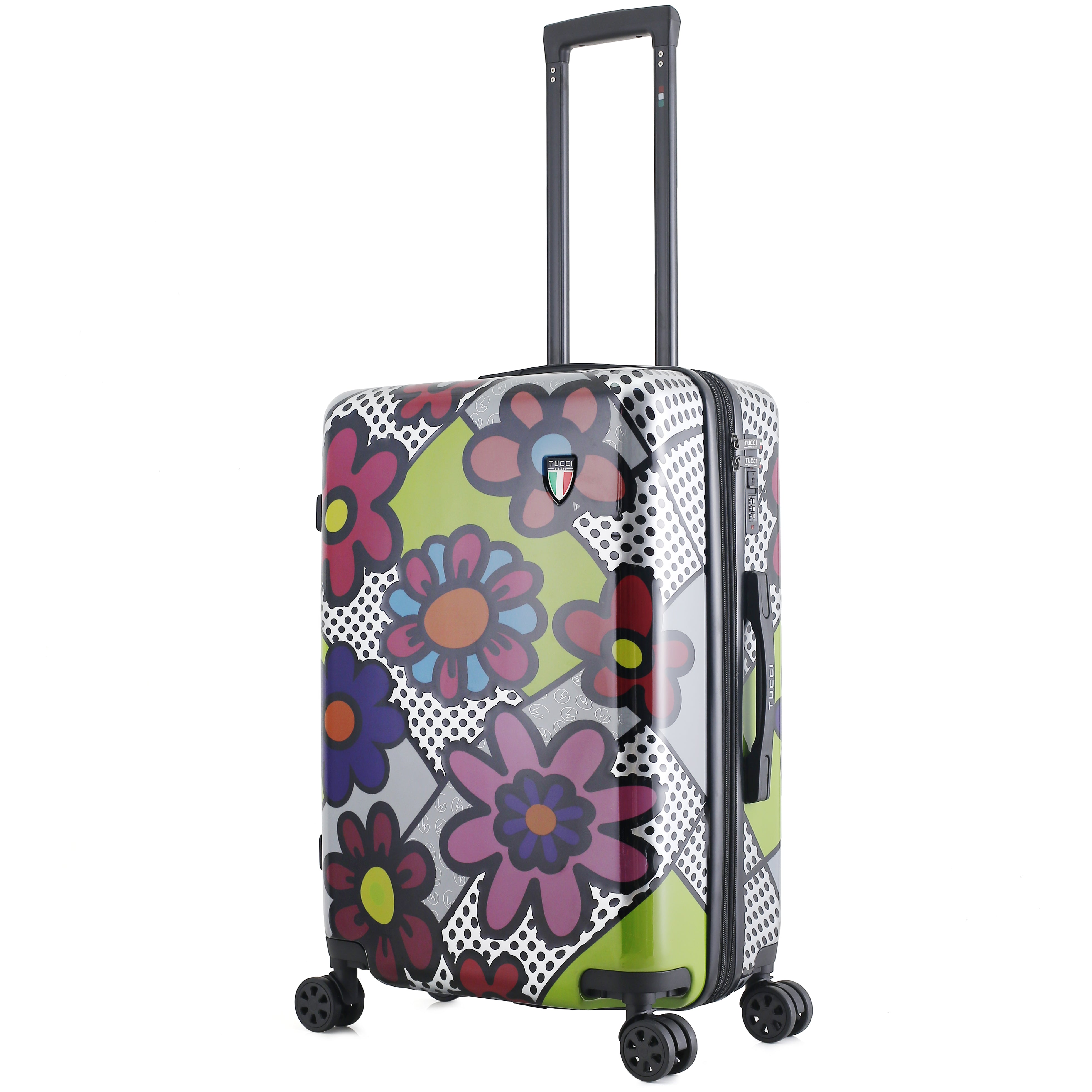 TUCCI Italy Pop Art Flower Dots 24" Luggage Suitcase