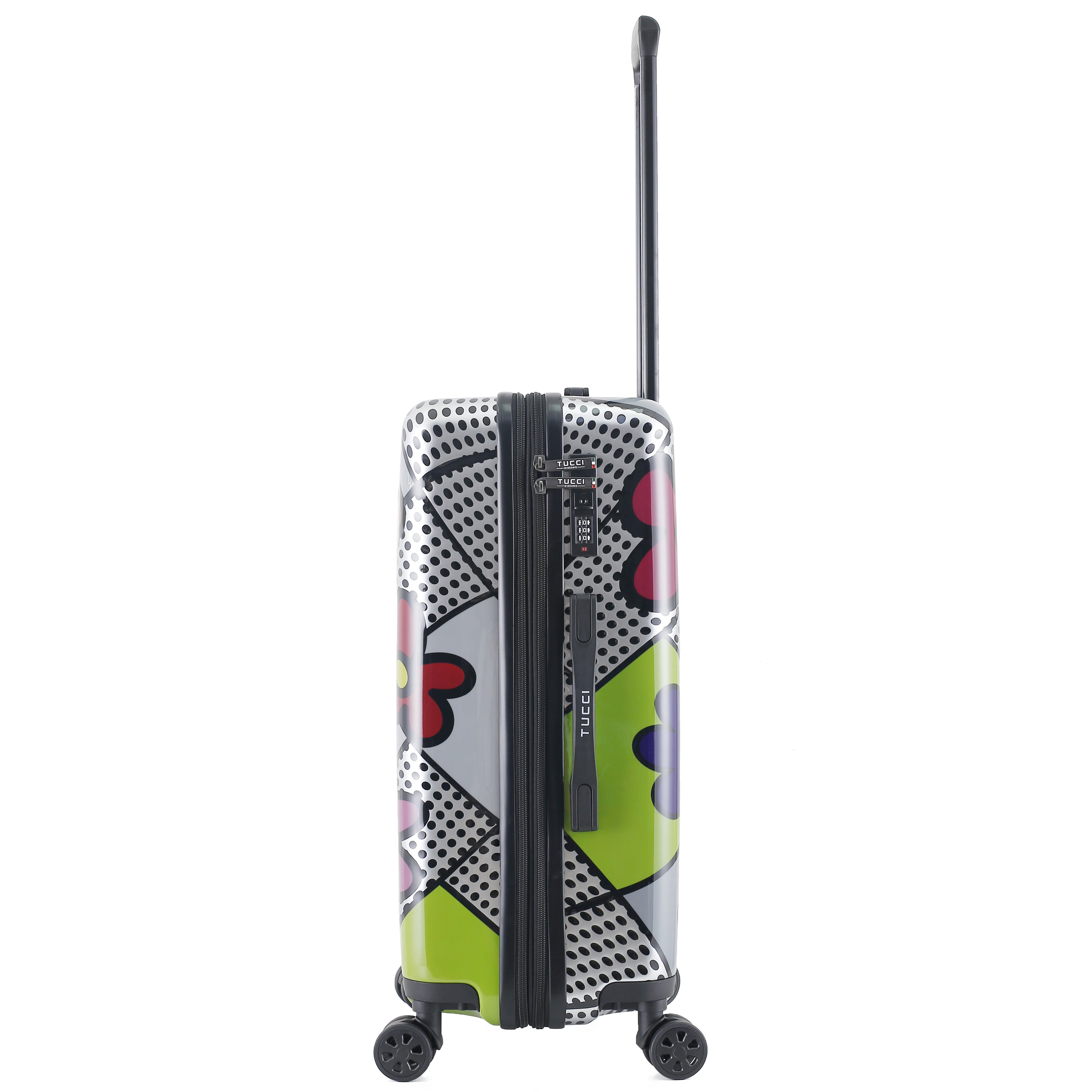 TUCCI Italy Pop Art Flower Dots 28" Luggage Suitcase