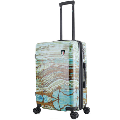 TUCCI Italy Earth Art Emerald Marble 24" Luggage Suitcase