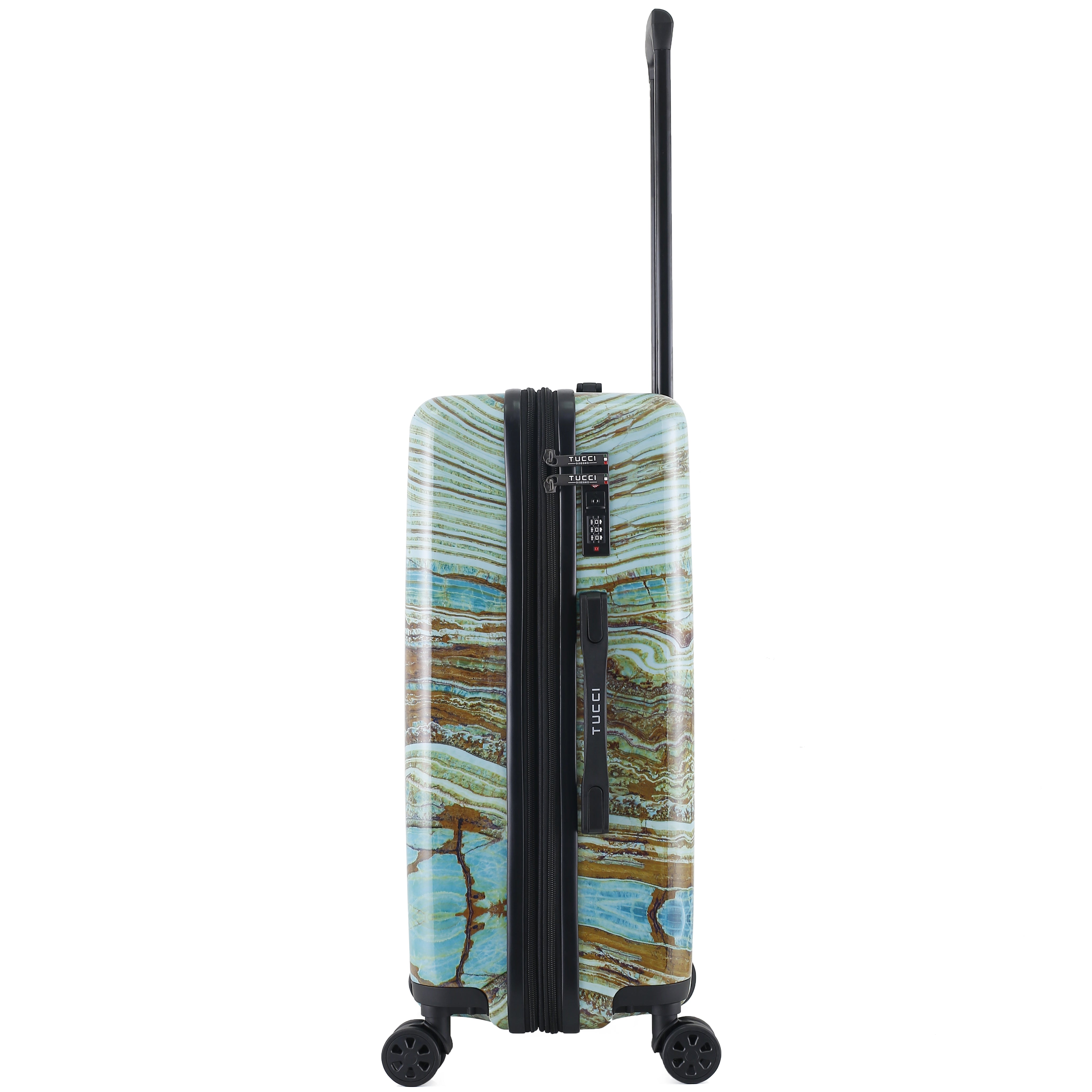 TUCCI Italy Earth Art Emerald Marble 24" Luggage Suitcase