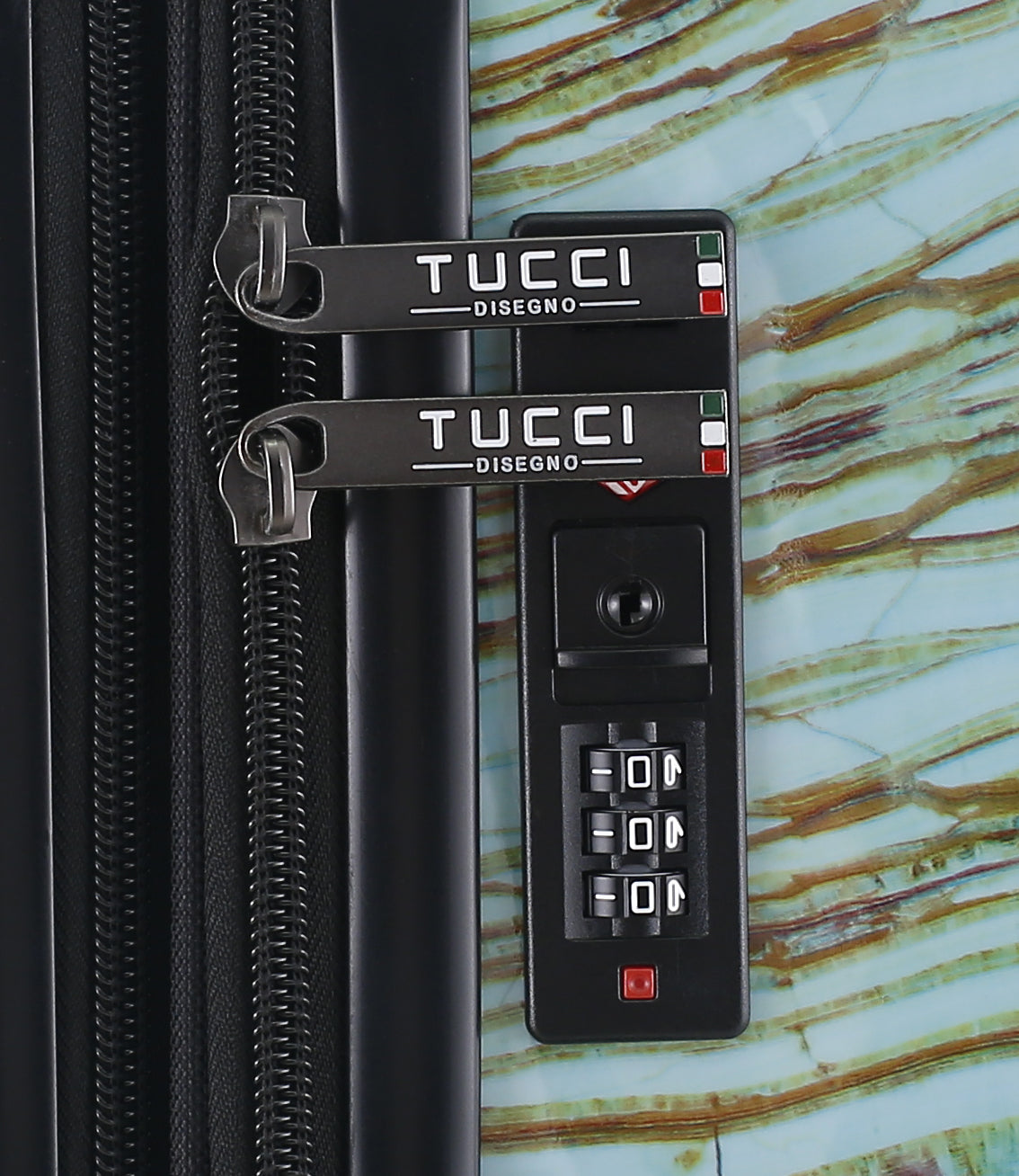 TUCCI Italy Earth Art Emerald Marble 20" Luggage Suitcase