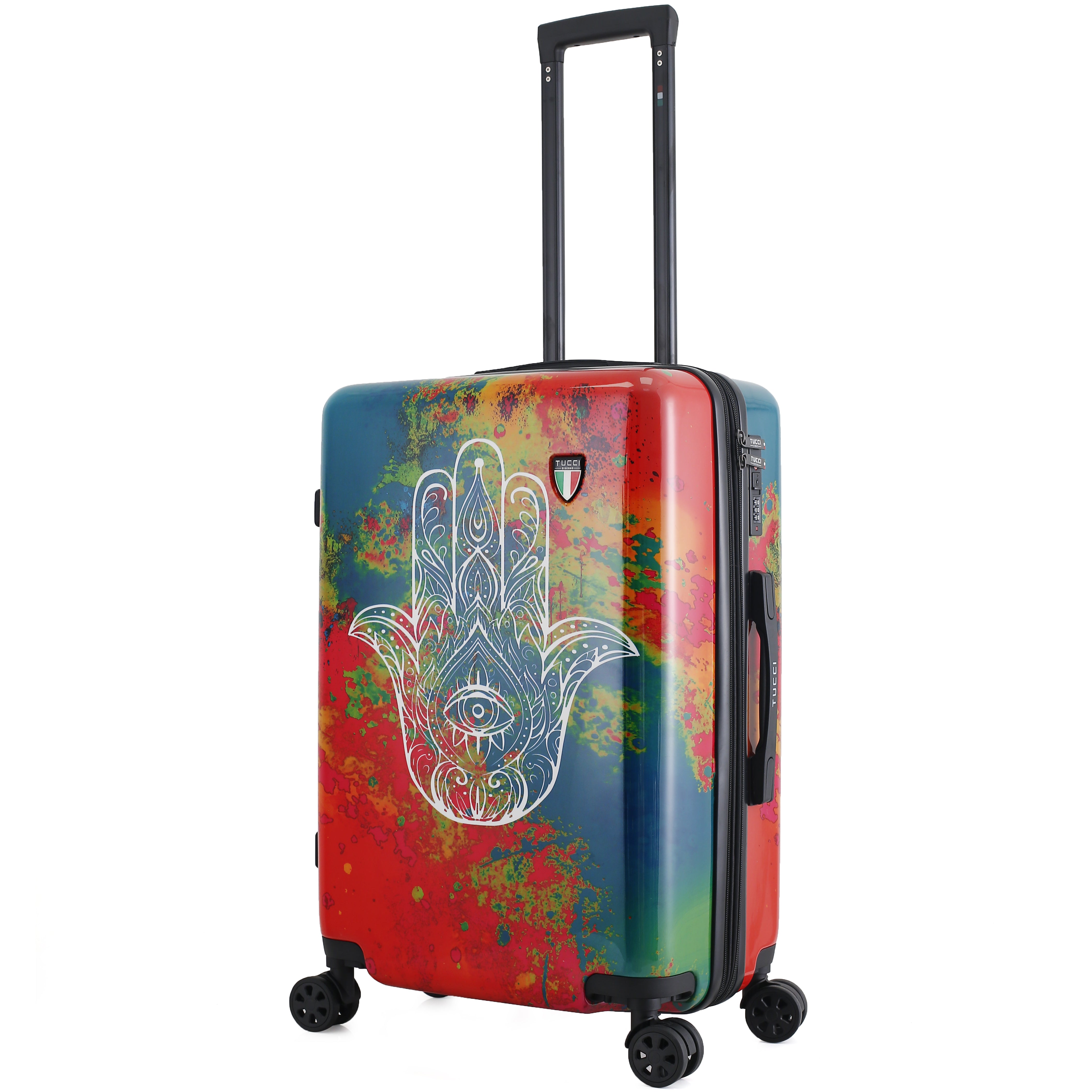 TUCCI Italy Emotion Art Exotic Hamsa 24" Luggage Suitcase