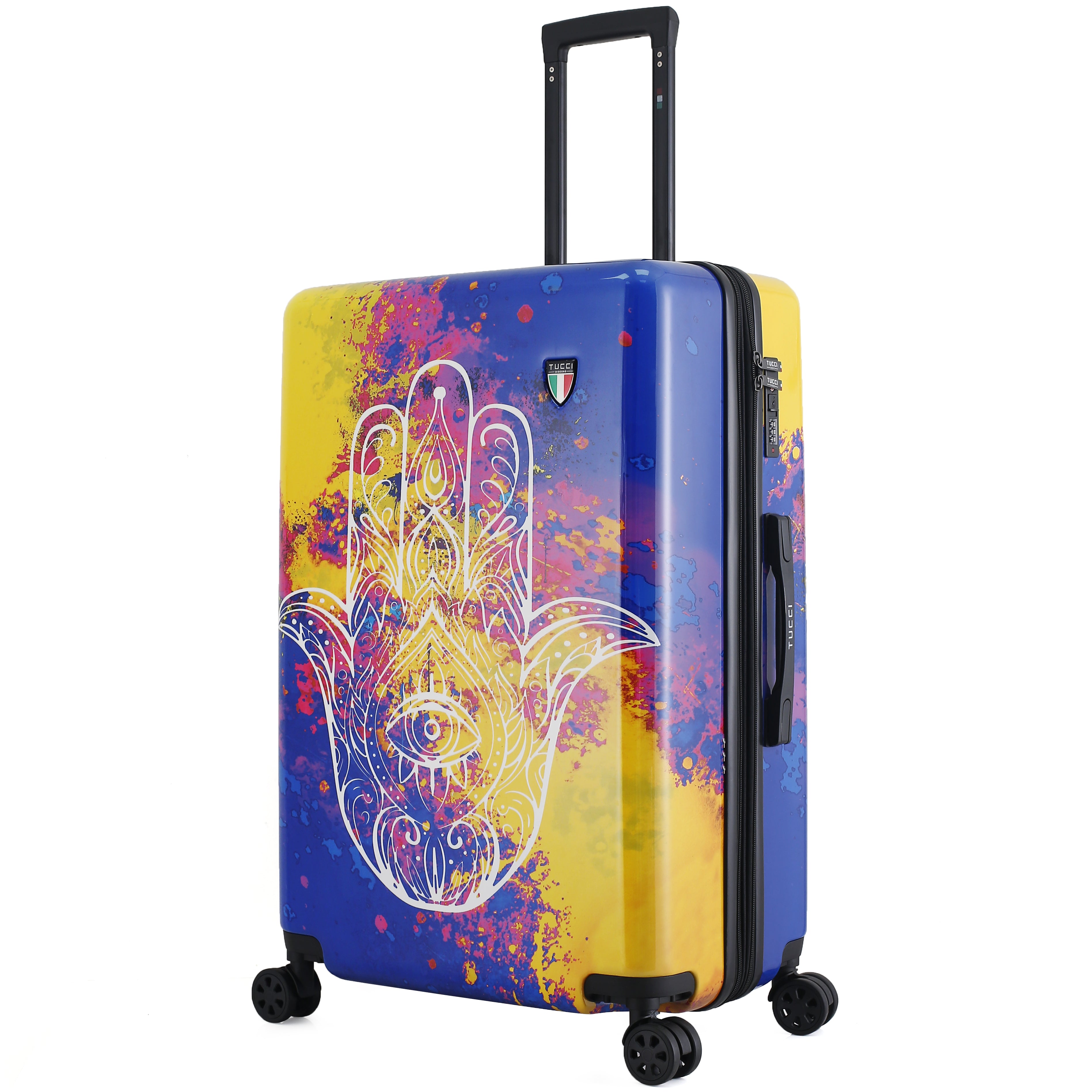 TUCCI Italy Emotion Art Exotic Hamsa 28" Luggage Suitcase