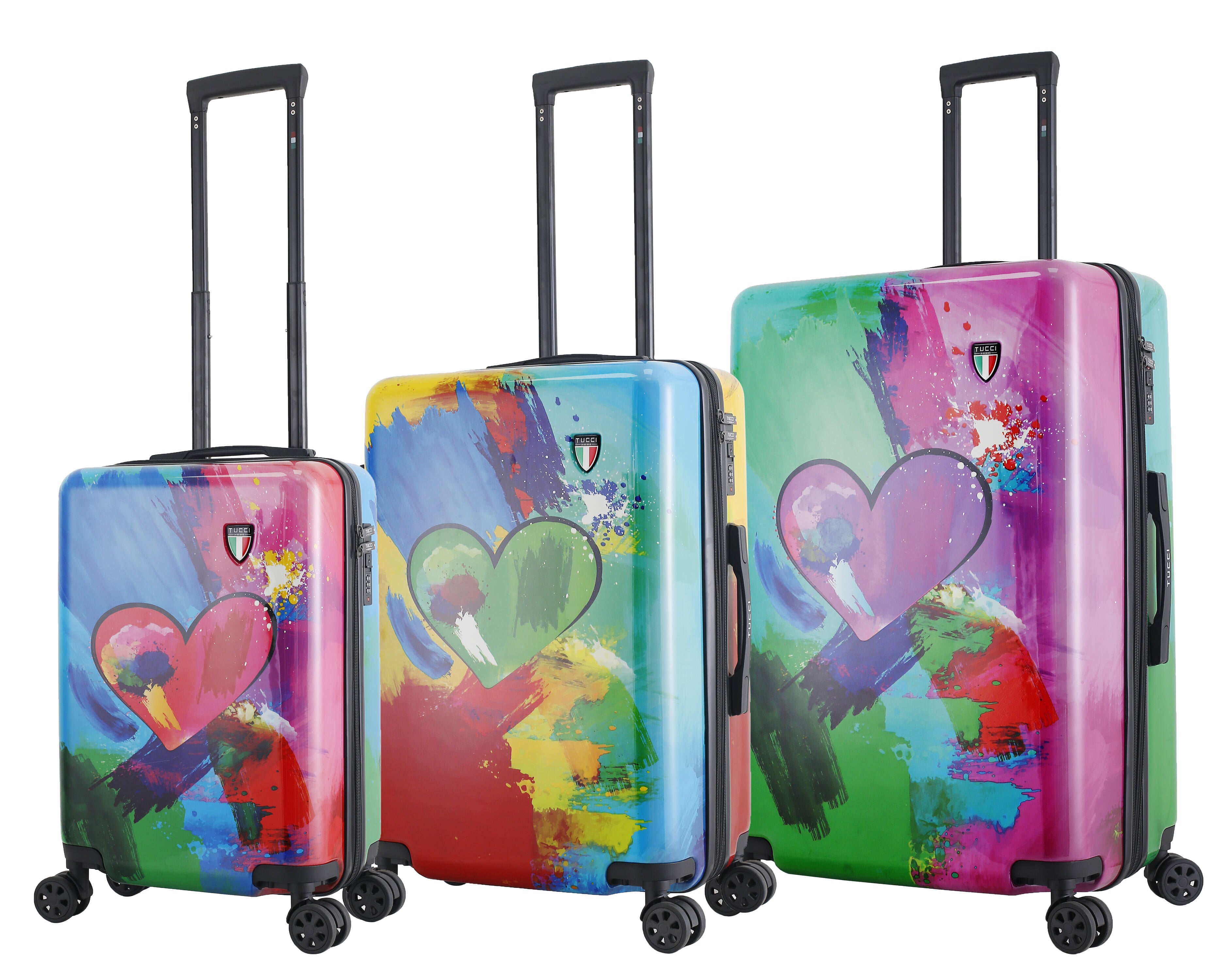 TUCCI Italy Emotion Art IN LOVE II 3 PC Set (20", 24", 28") Luggage Suitcase