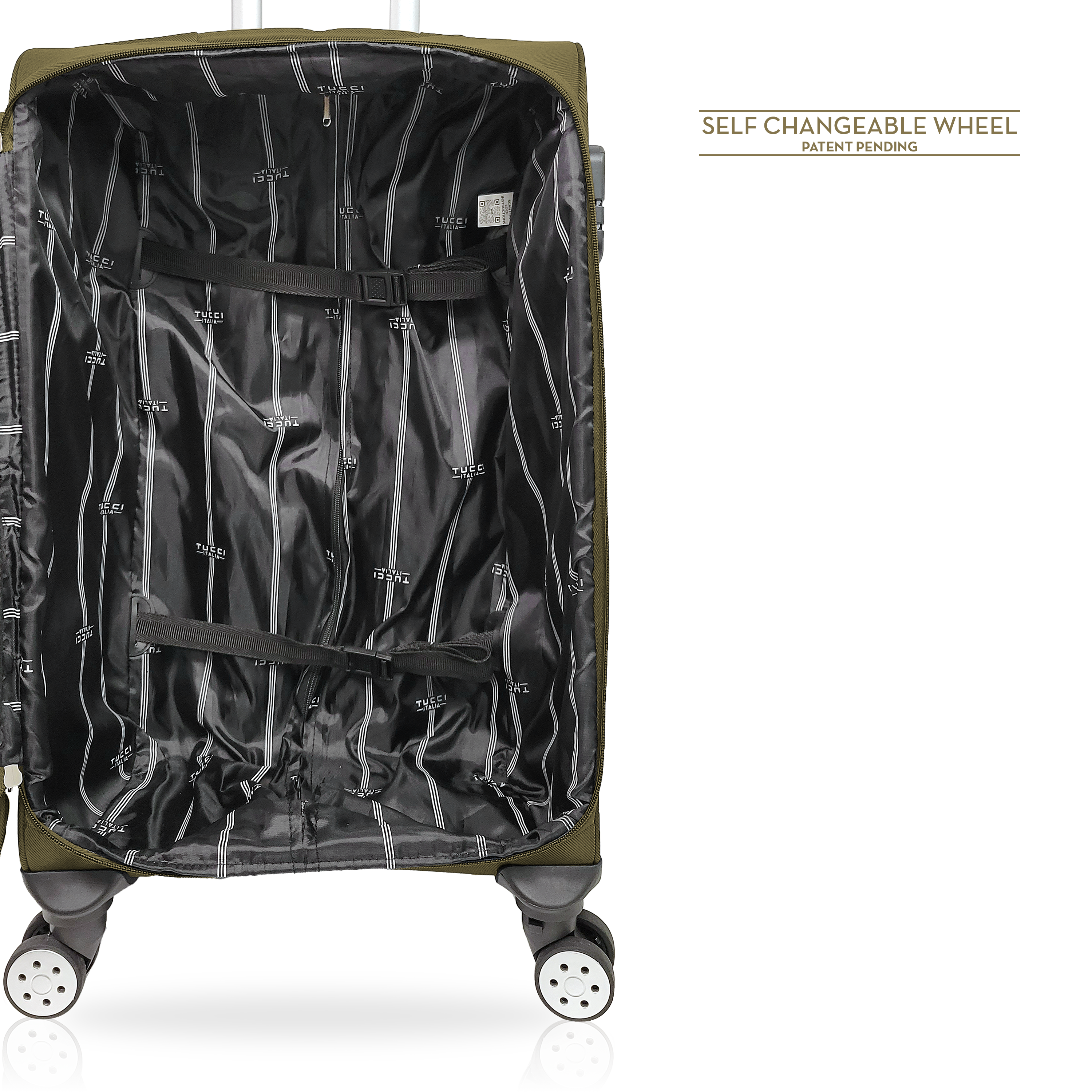 TUCCI Italy Salerno 20" Carry On Luggage Suitcase
