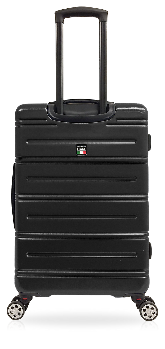 TUCCI Italy LETIZIA (20", 24", 28") Expandable Spinner Wheel Suitcase Black