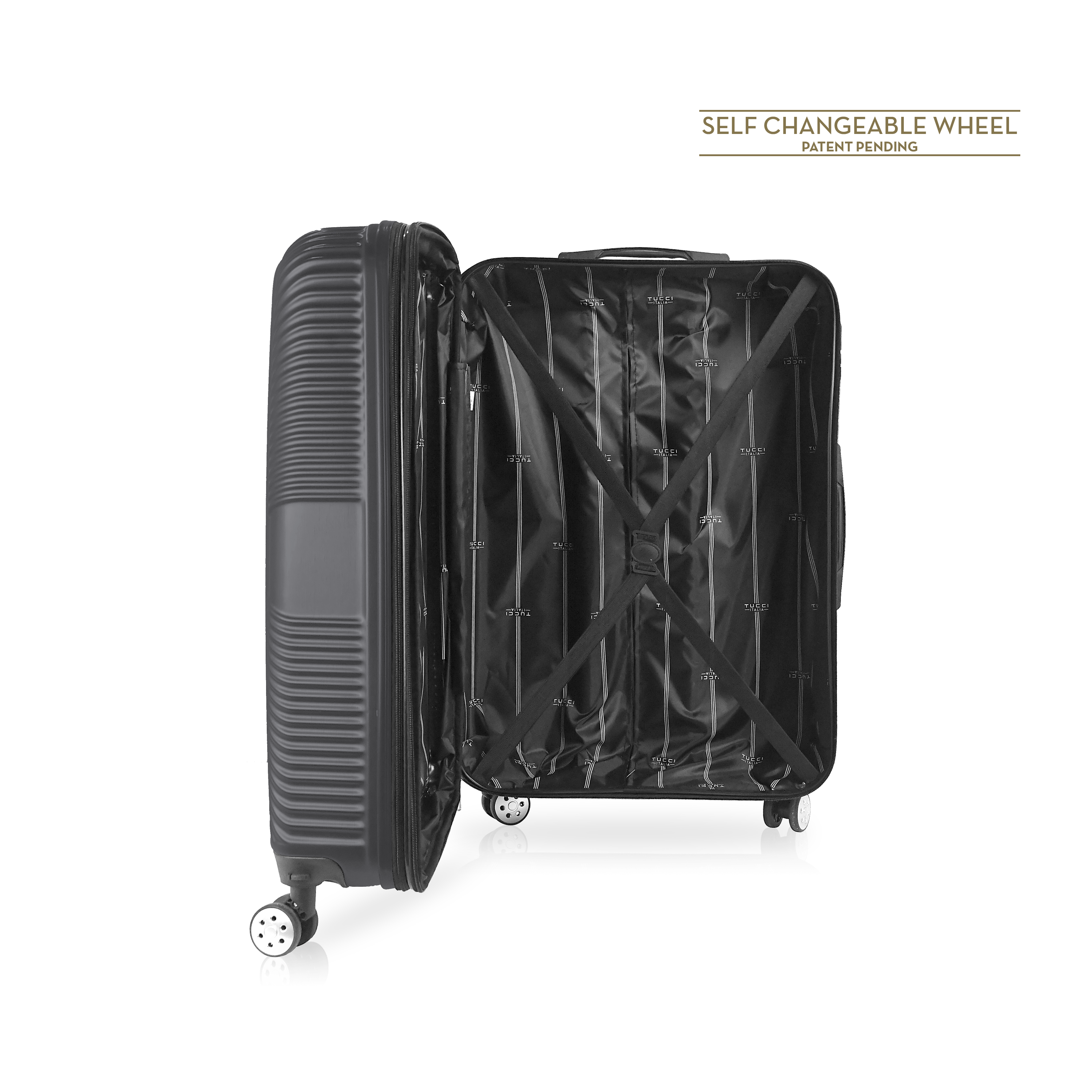 TUCCI Italy SPECIALI (28", 30") 2 Piece Set Detachable Spinner Wheel Suitcase