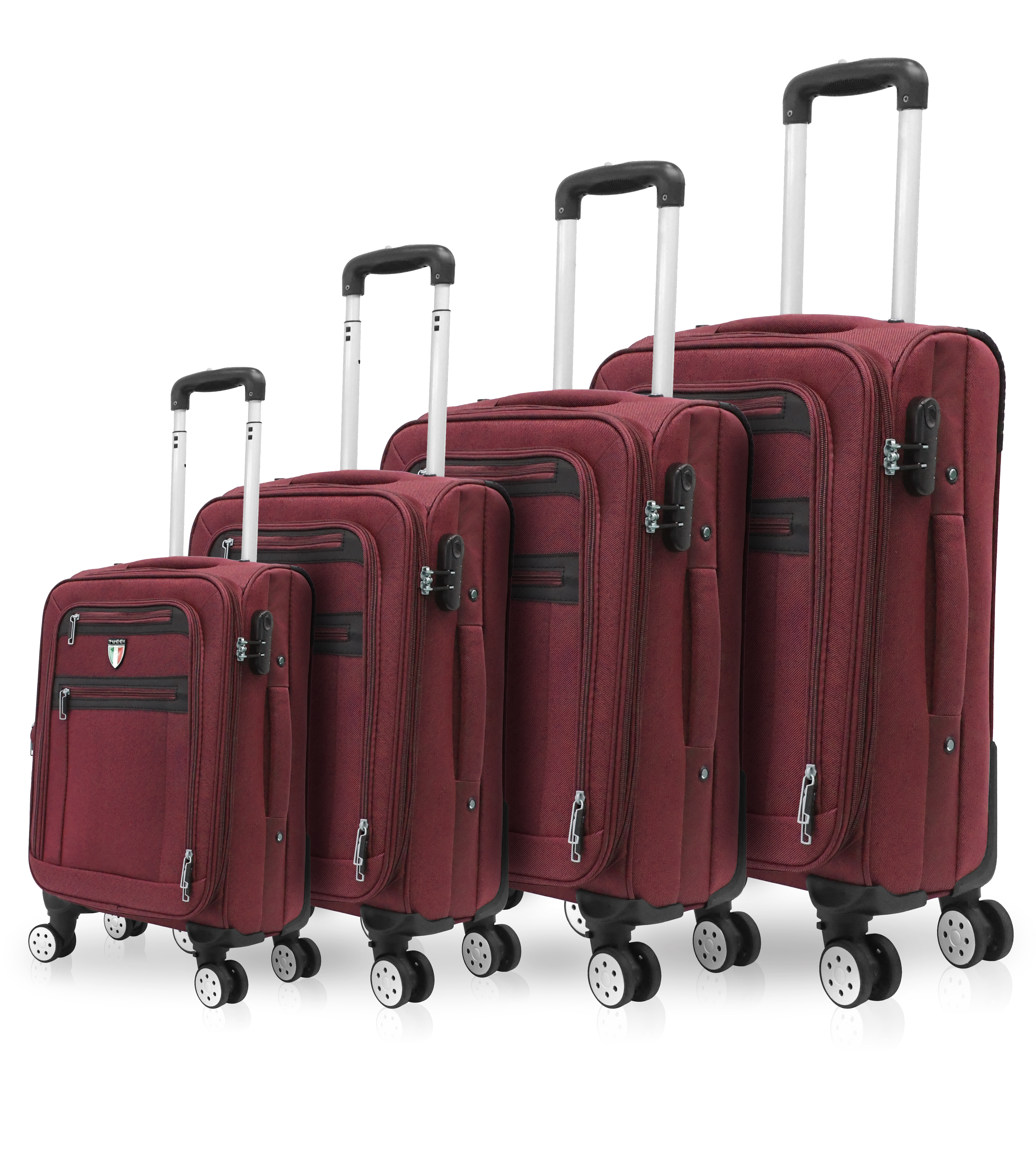 TUCCI Italy TURISTA 4-Piece Spinner Luggage Suitcase Set