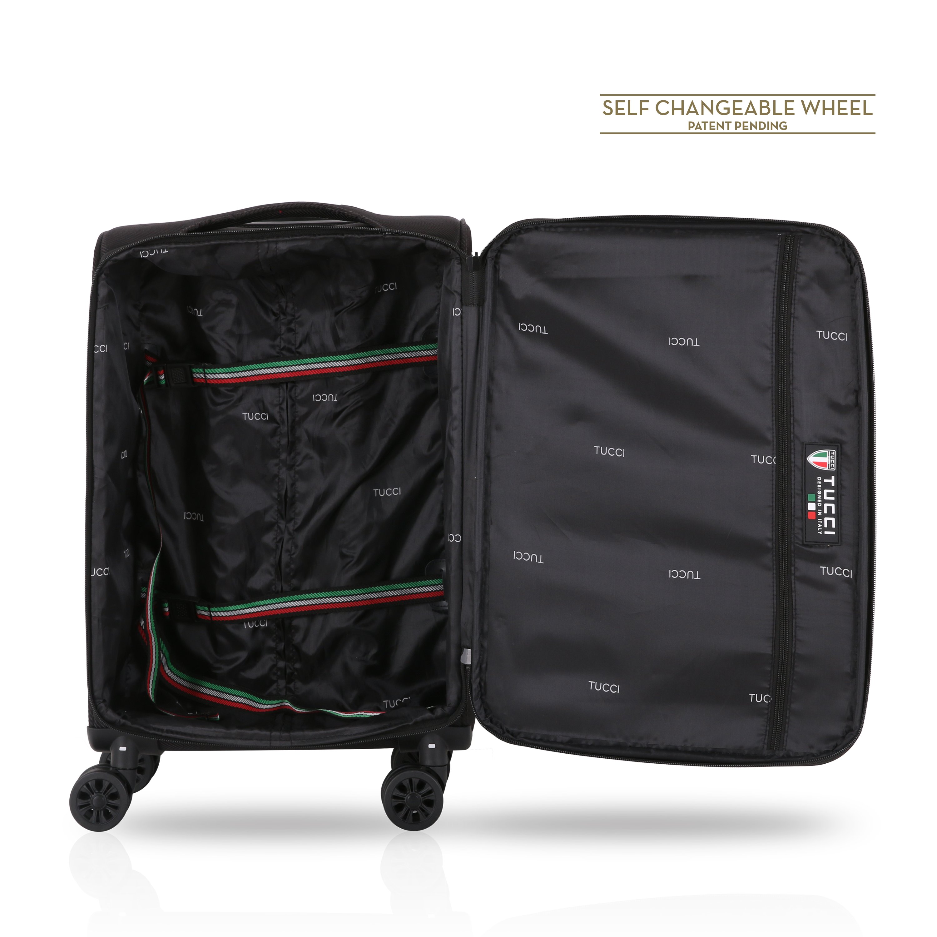 TUCCI Italy VOLO 3 PC (20", 26", 30") Expandable Travel Suitcase