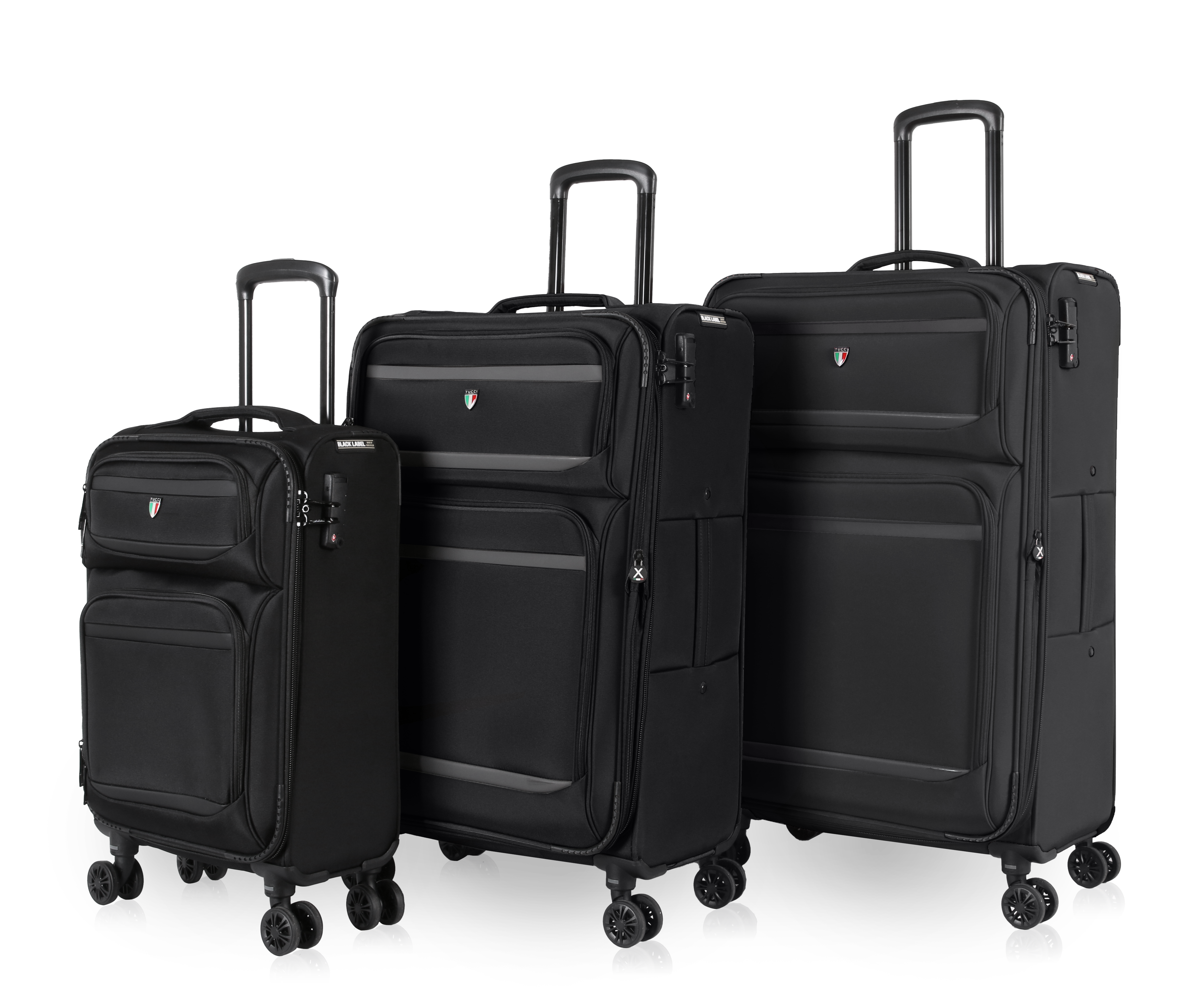 TUCCI Italy SUPREMA (20", 27", 29") Softside Detachable Wheel Luggage Set