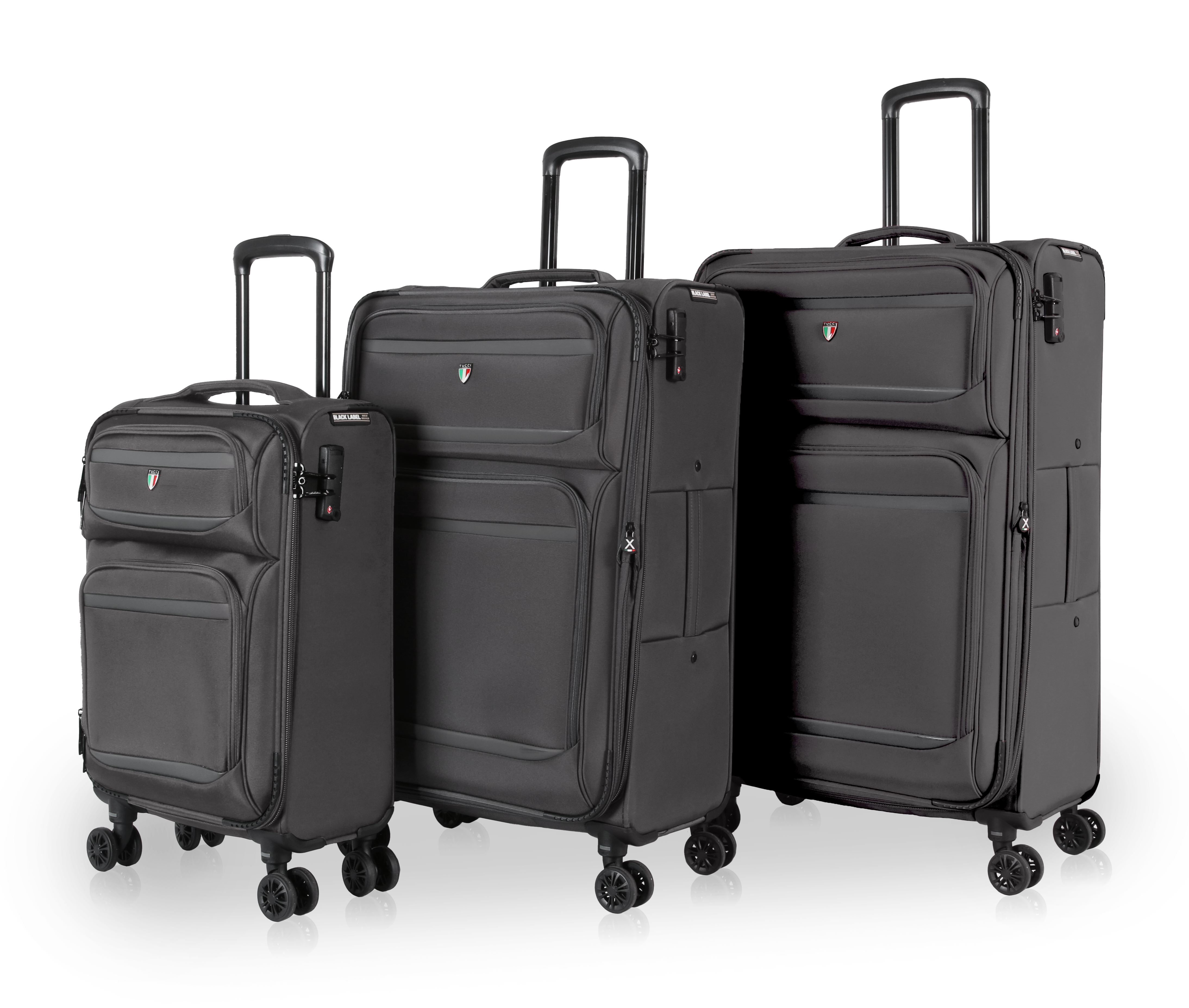 TUCCI Italy SUPREMA (20", 27", 29") Softside Detachable Wheel Luggage Set