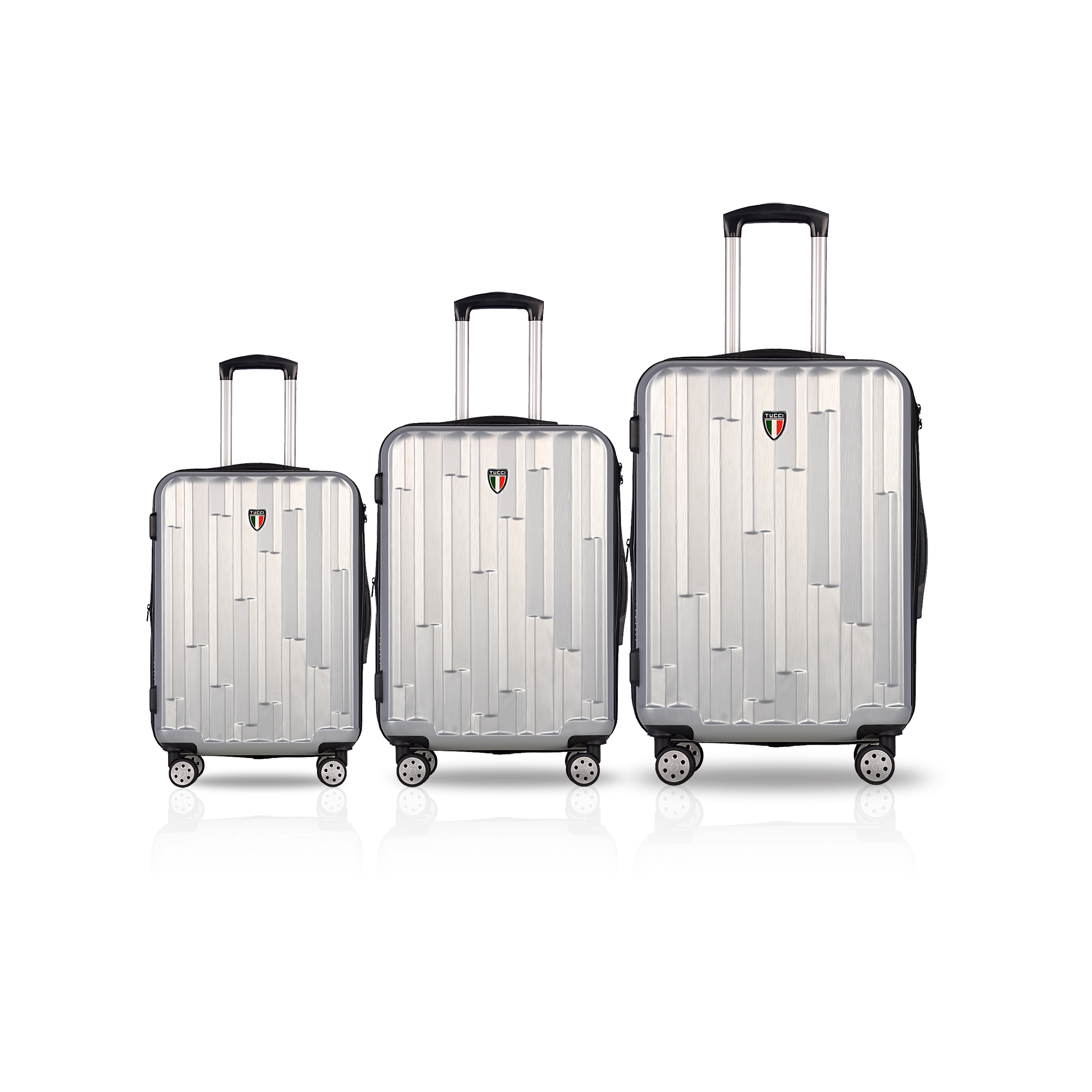 TUCCI Italy RIFLETTORE ABS 3 PC (20", 24", 28") Travel Suitcase Set