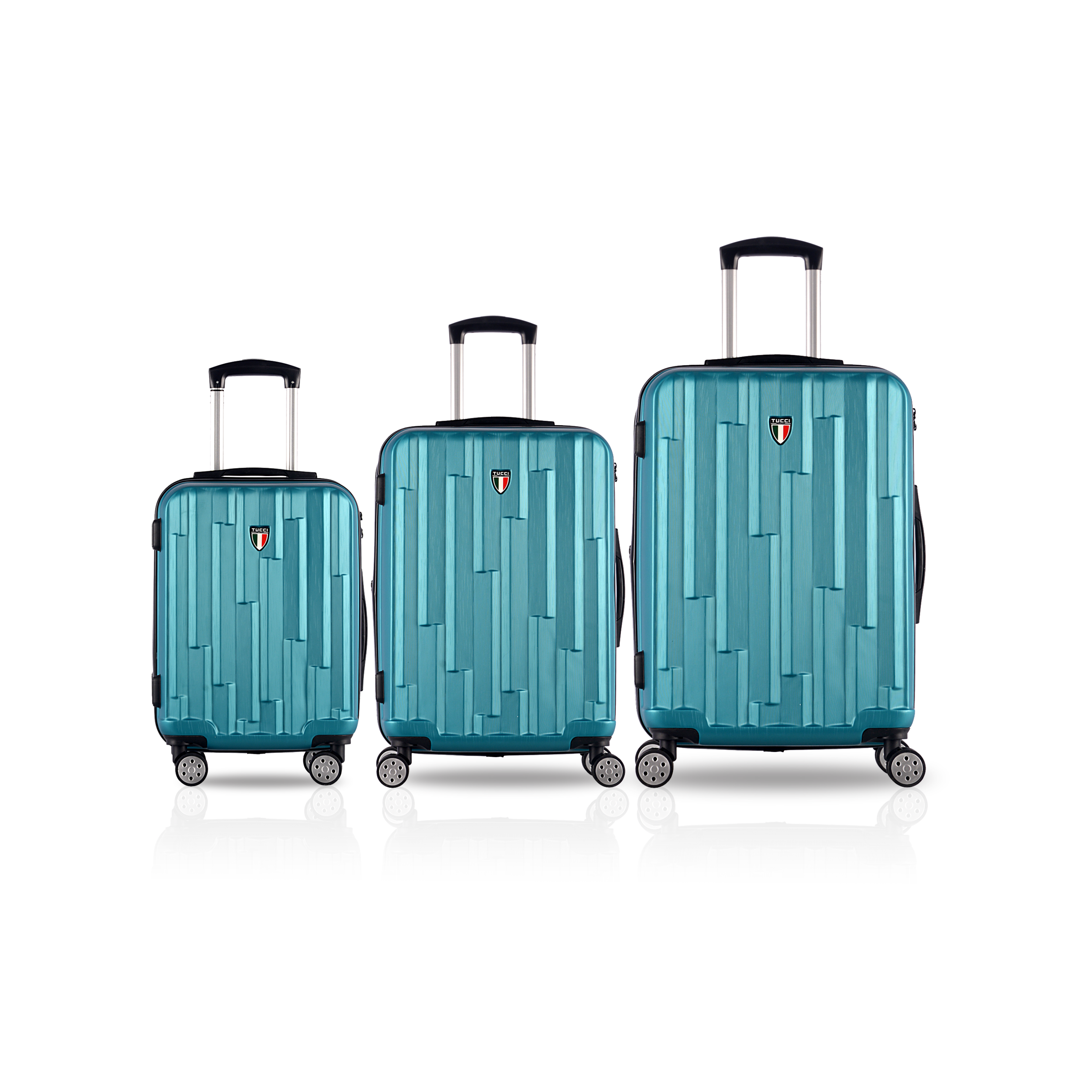 TUCCI Italy RIFLETTORE ABS 3 PC (20", 24", 28") Travel Suitcase Set