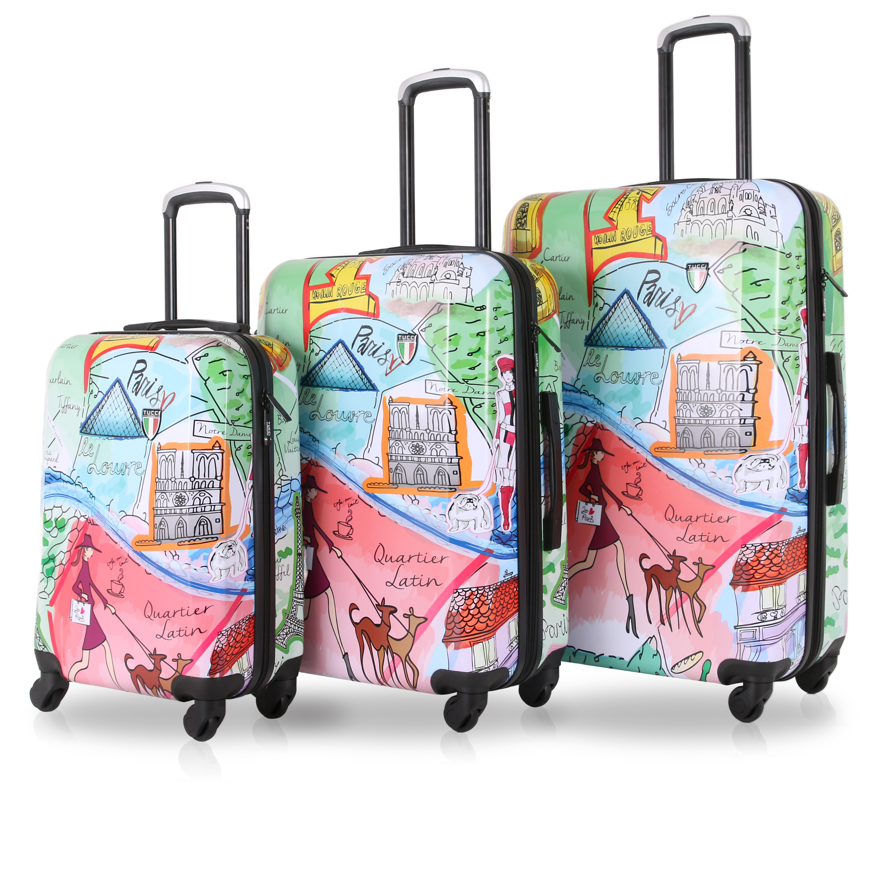 TUCCI Italy J’AIME PARIS (20", 24", 28") 3 PC Travel Luggage Set