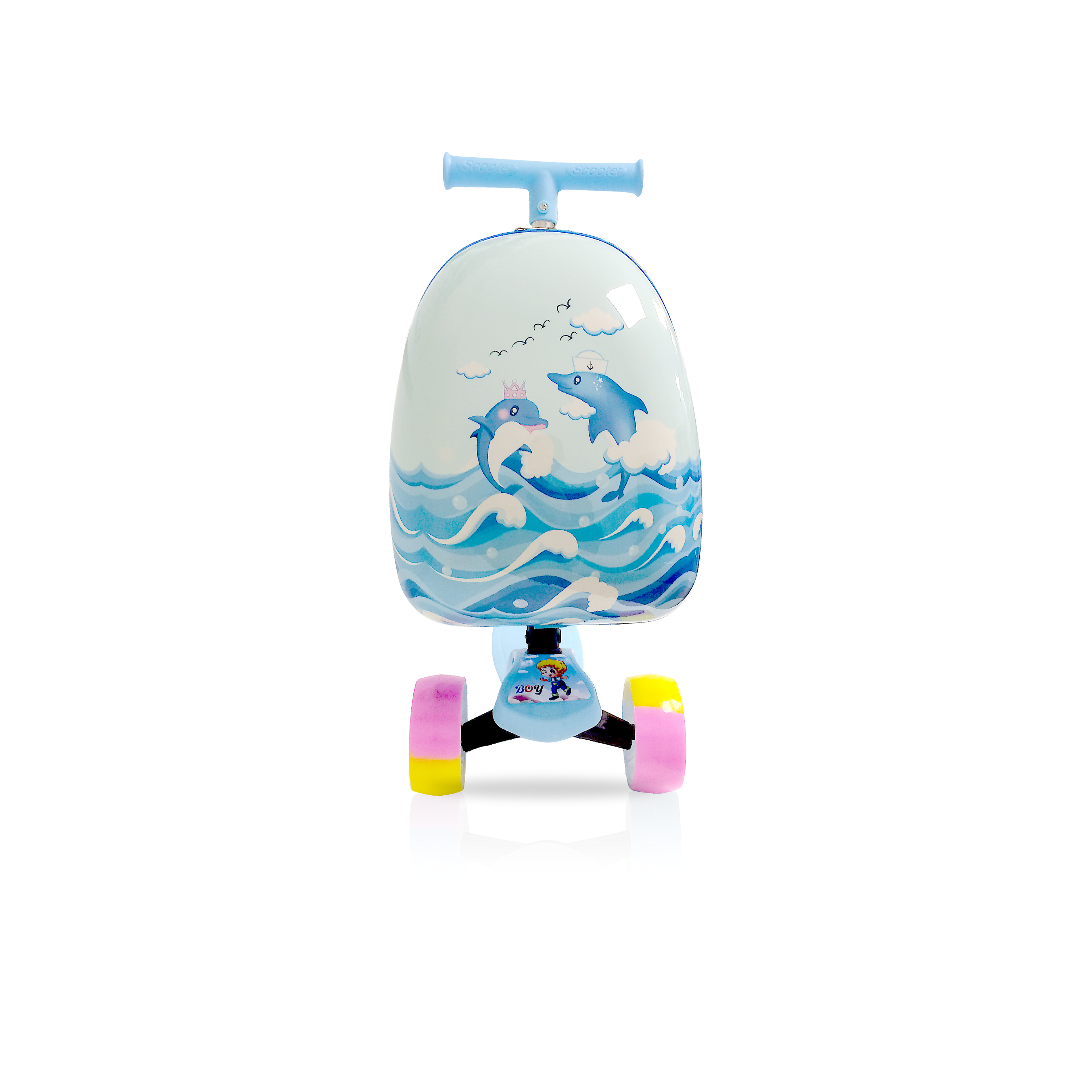 TUCCI Italy JUMPING DOLPHIN Scooter Style Kids Suitcase