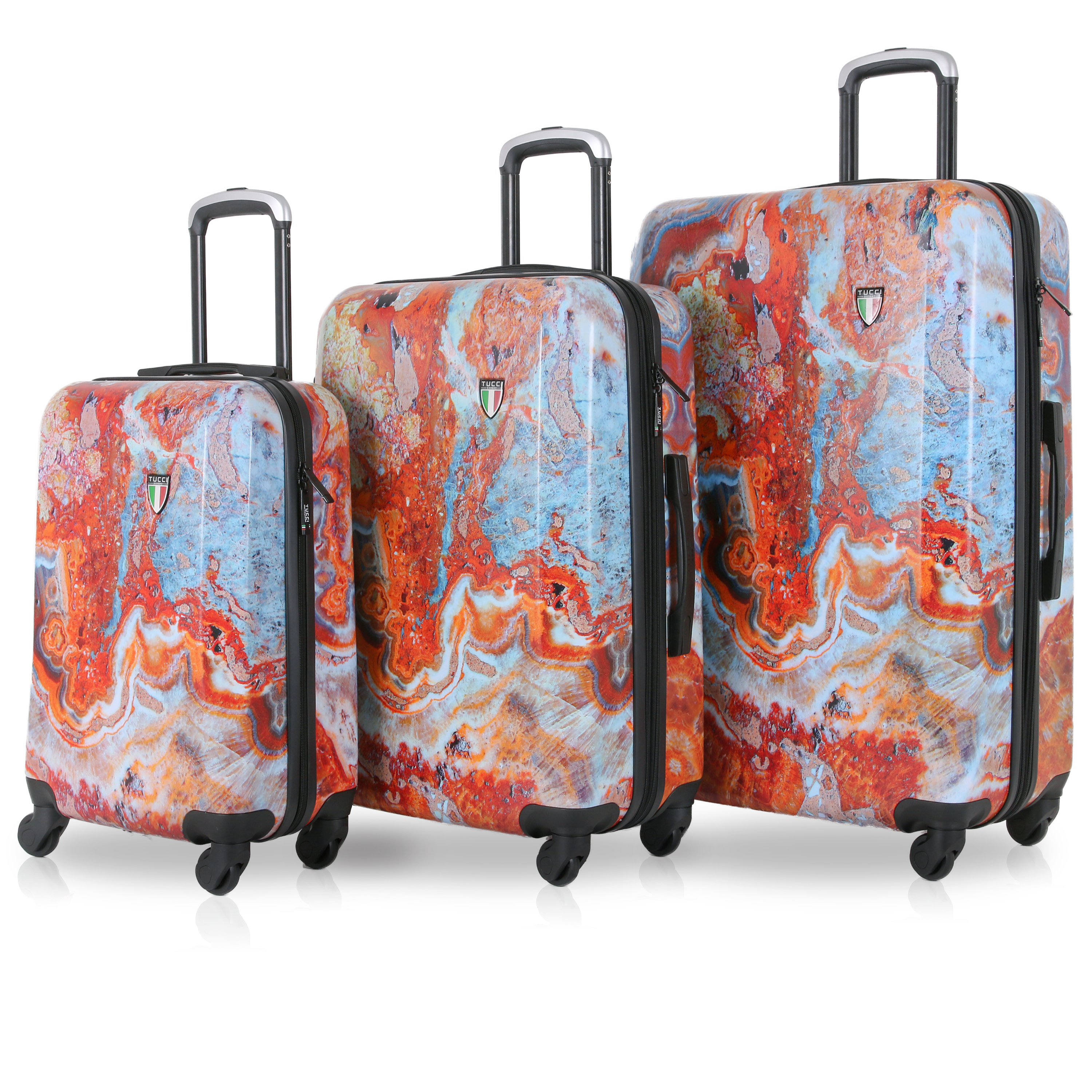 TUCCI Italy TURKISH MARBLE (20", 24", 28") 3 PC Suitcase Set