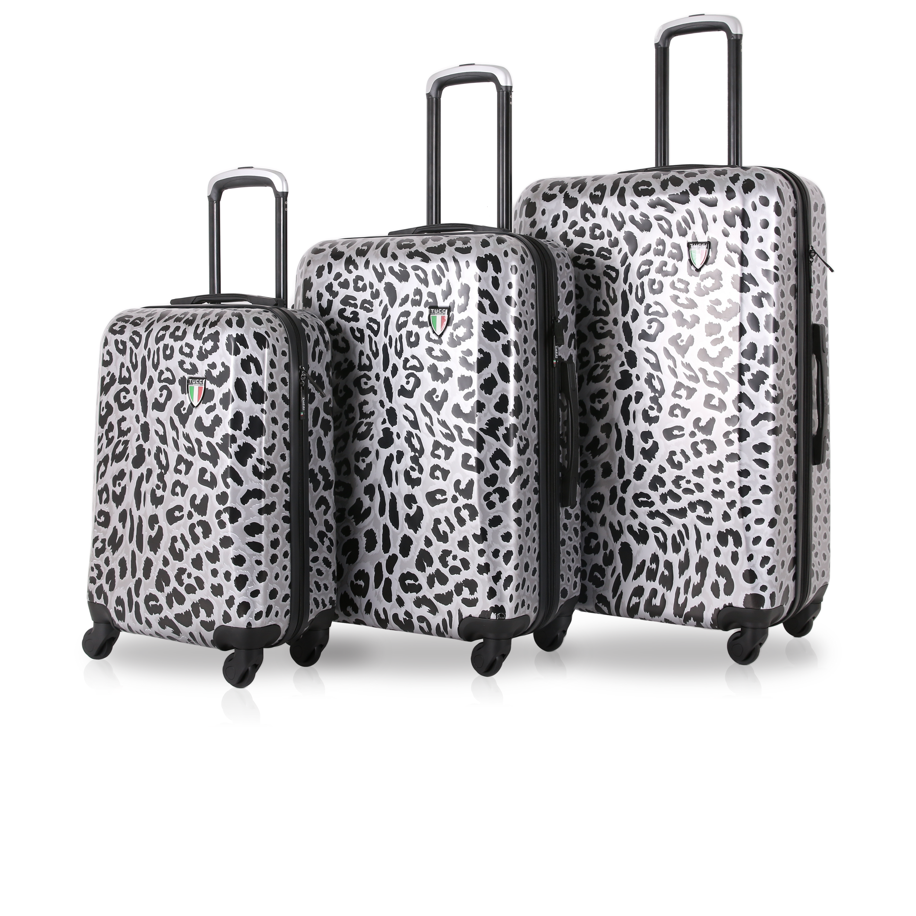 TUCCI Italy WINTER LEOPARD 3 PC (20", 24", 28") Luggage Suitcase Set