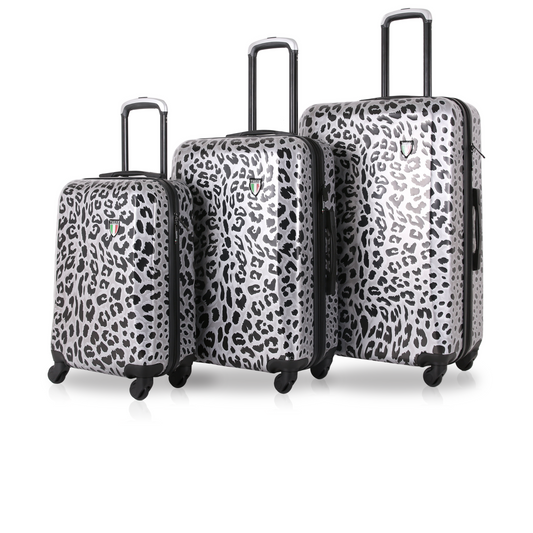 TUCCI Italy WINTER LEOPARD 3 PC (20", 24", 28") Luggage Suitcase Set