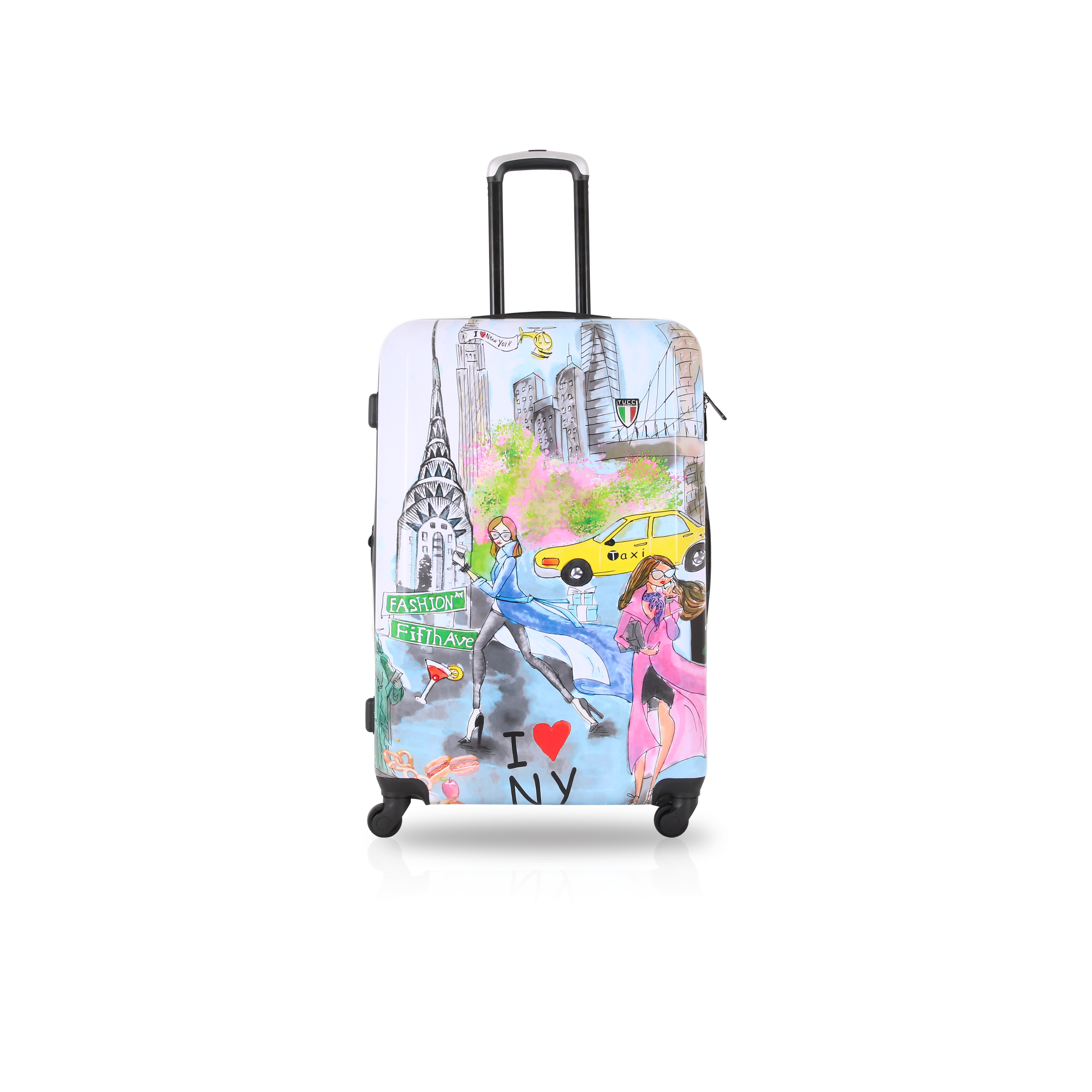 TUCCI Italy New York Love 28" Hard Shell Travel Luggage Trolley Suitcase