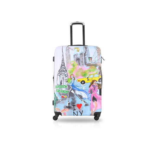 TUCCI Italy New York Love 28" Hard Shell Travel Luggage Trolley Suitcase