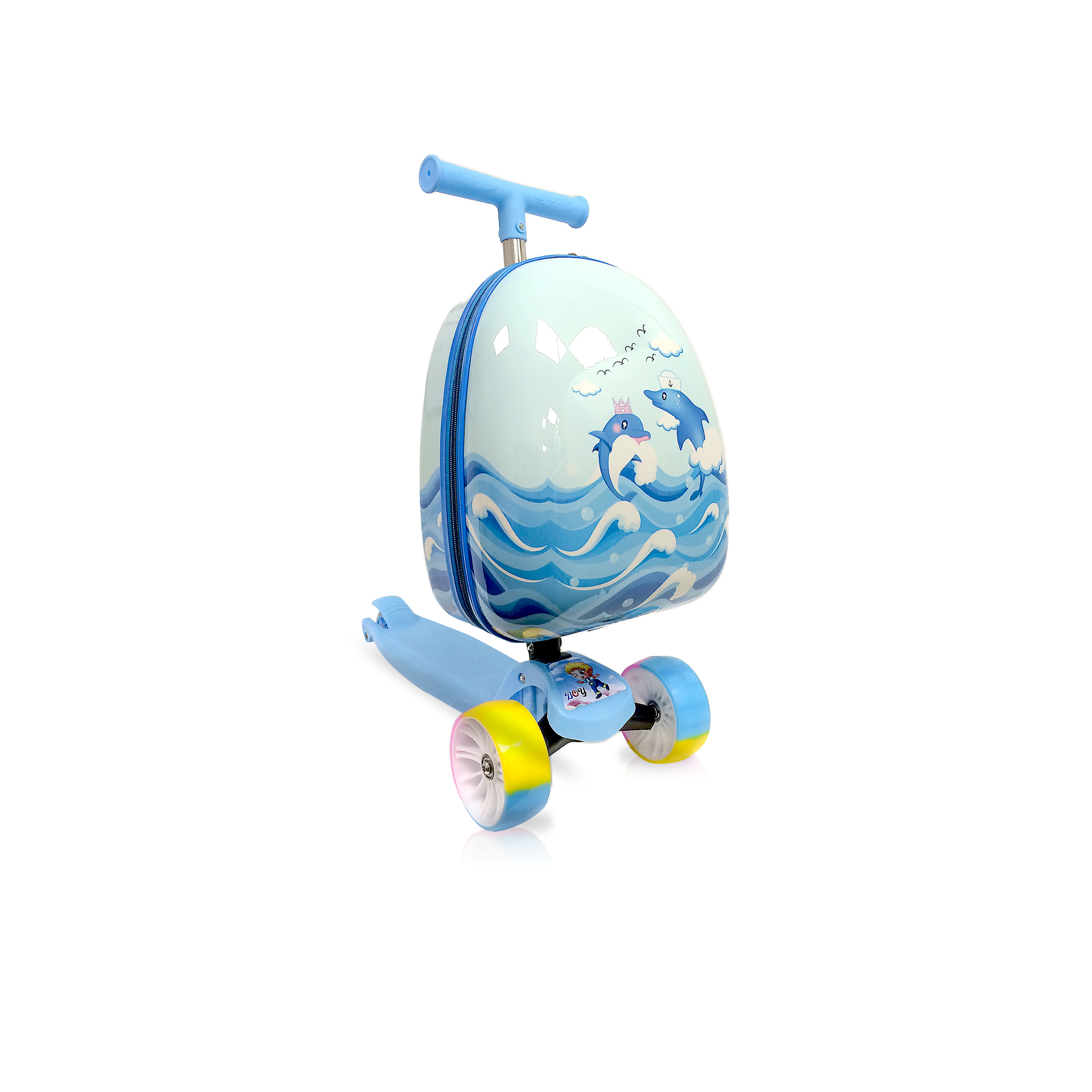 TUCCI Italy JUMPING DOLPHIN Scooter Style Kids Suitcase