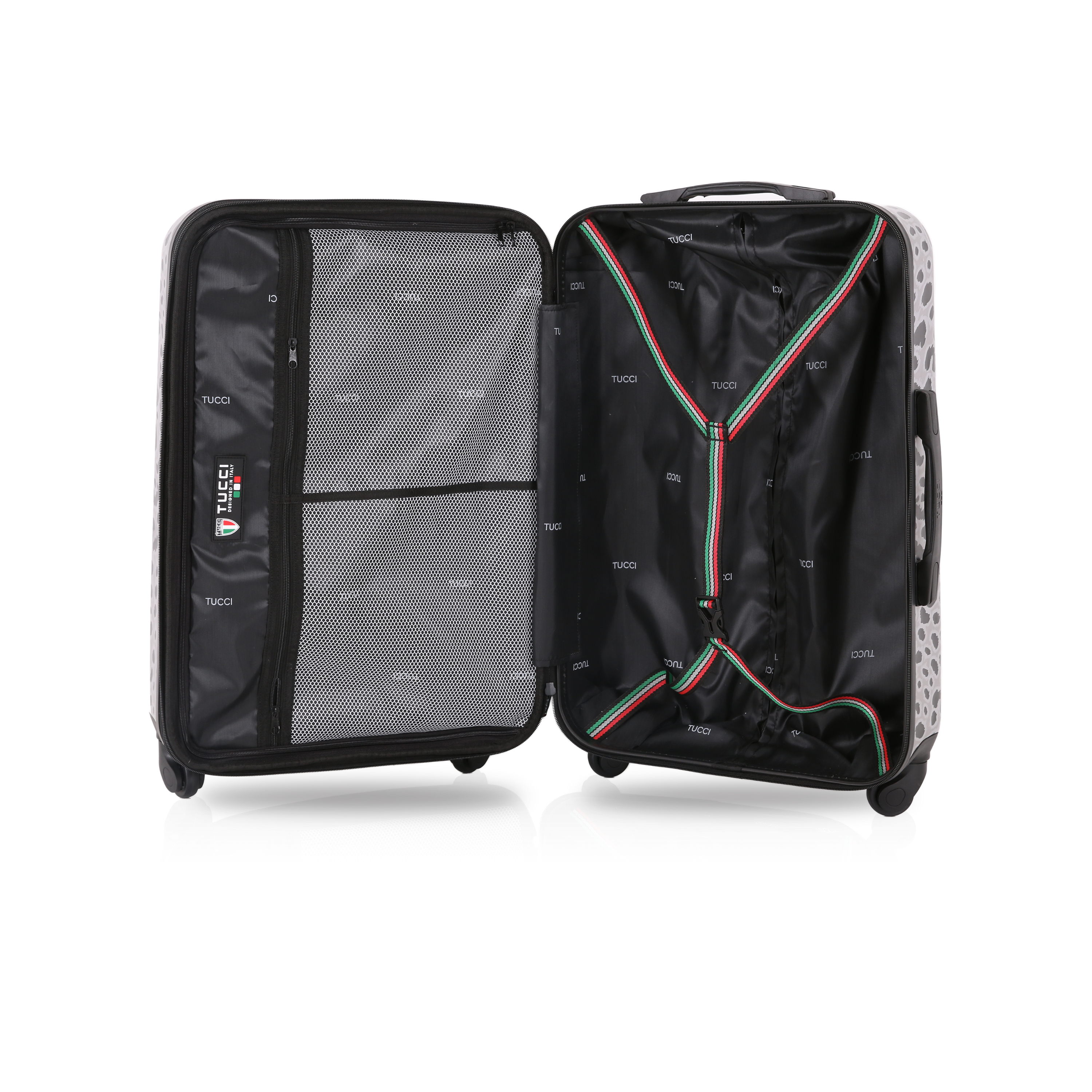 TUCCI Italy WINTER LEOPARD 3 PC (20", 24", 28") Luggage Suitcase Set