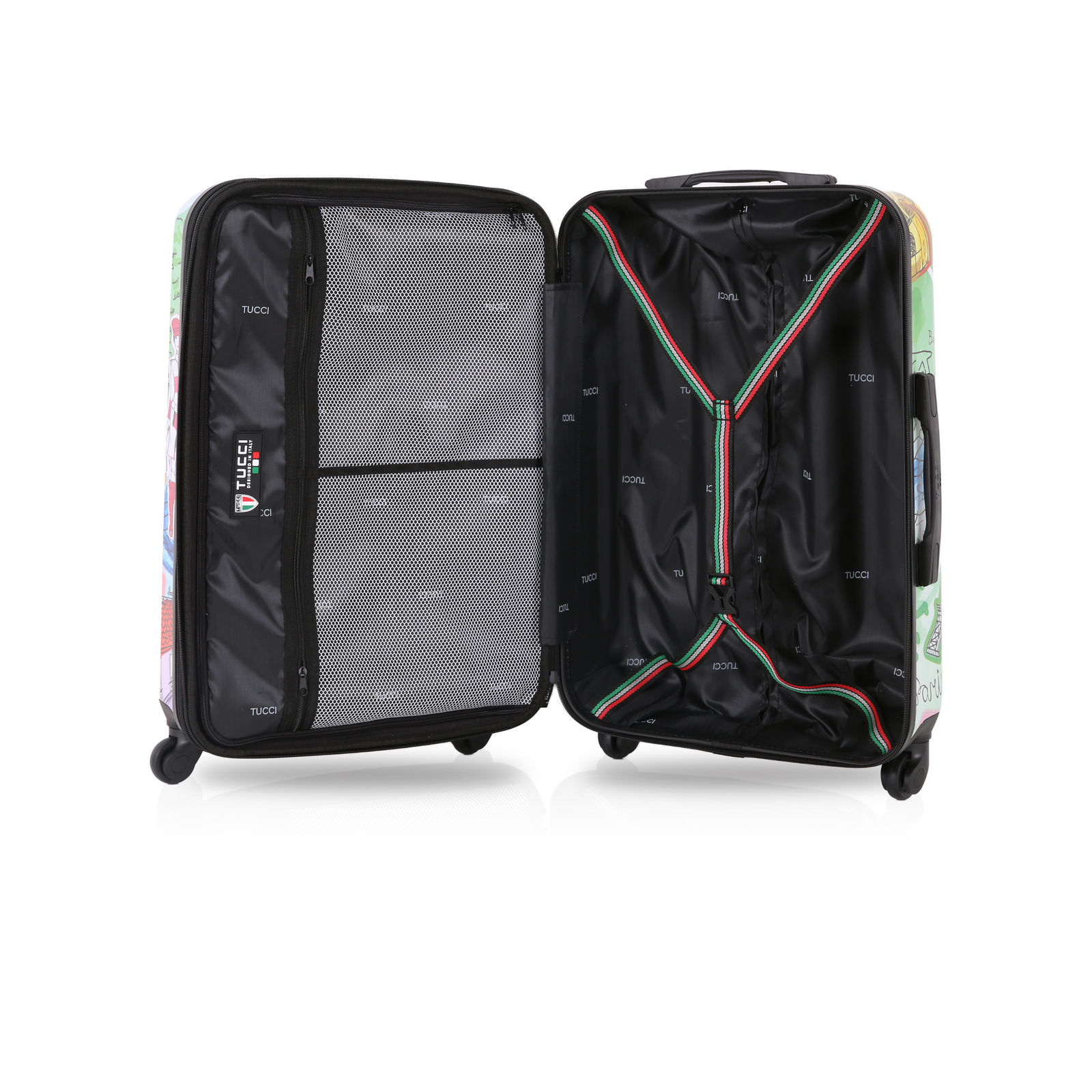 TUCCI Italy J'AIME PARIS 28" Spinner Wheel Design Art Suitcase