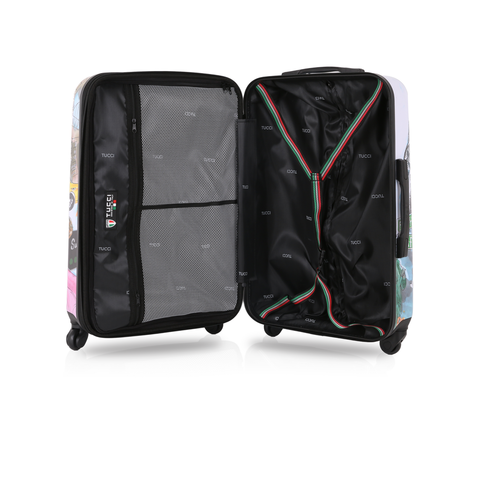 TUCCI Italy New York Love 28" Hard Shell Travel Luggage Trolley Suitcase