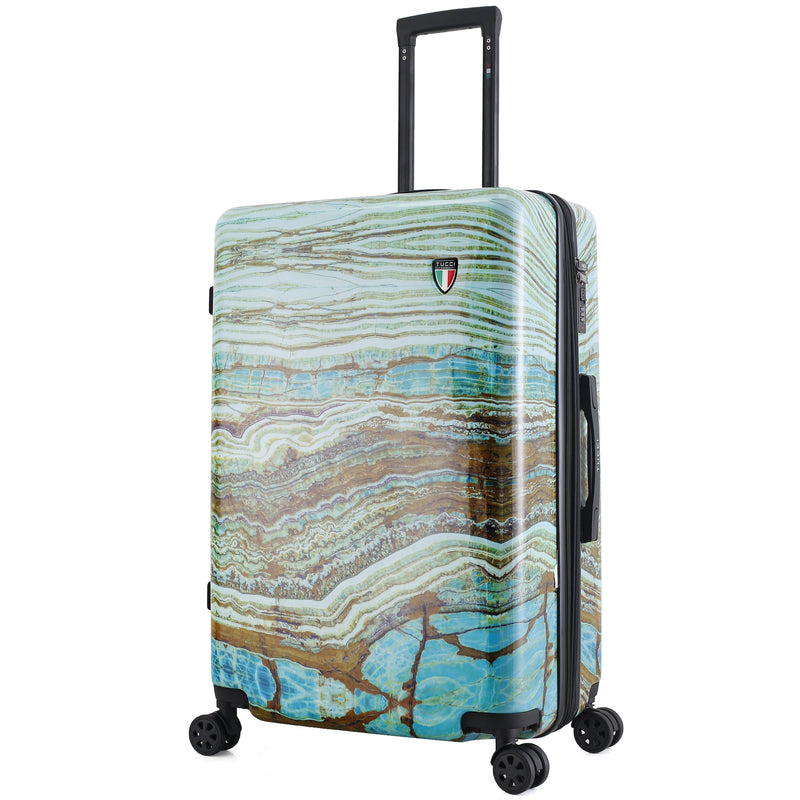 TUCCI Italy Earth Art Emerald Marble 28" Luggage Suitcase