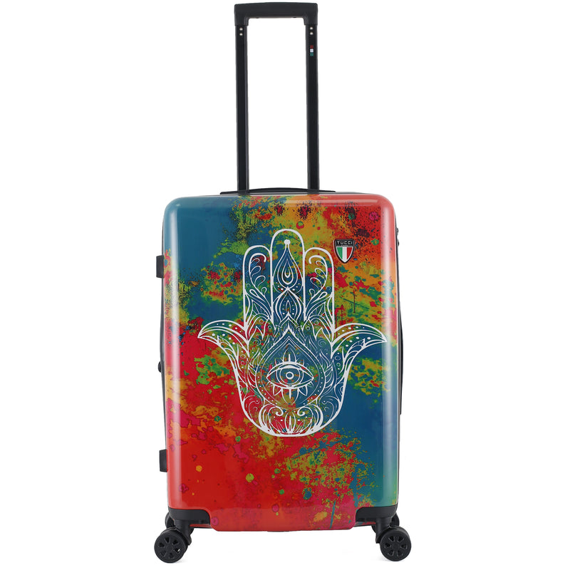 TUCCI Italy Emotion Art Exotic Hamsa 24" Luggage Suitcase