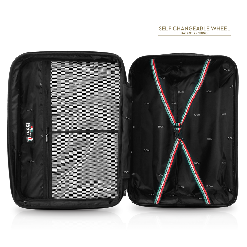 TUCCI Italy MOZZAFIATO 20" Spinner Wheel Luggage Bag Suitcase