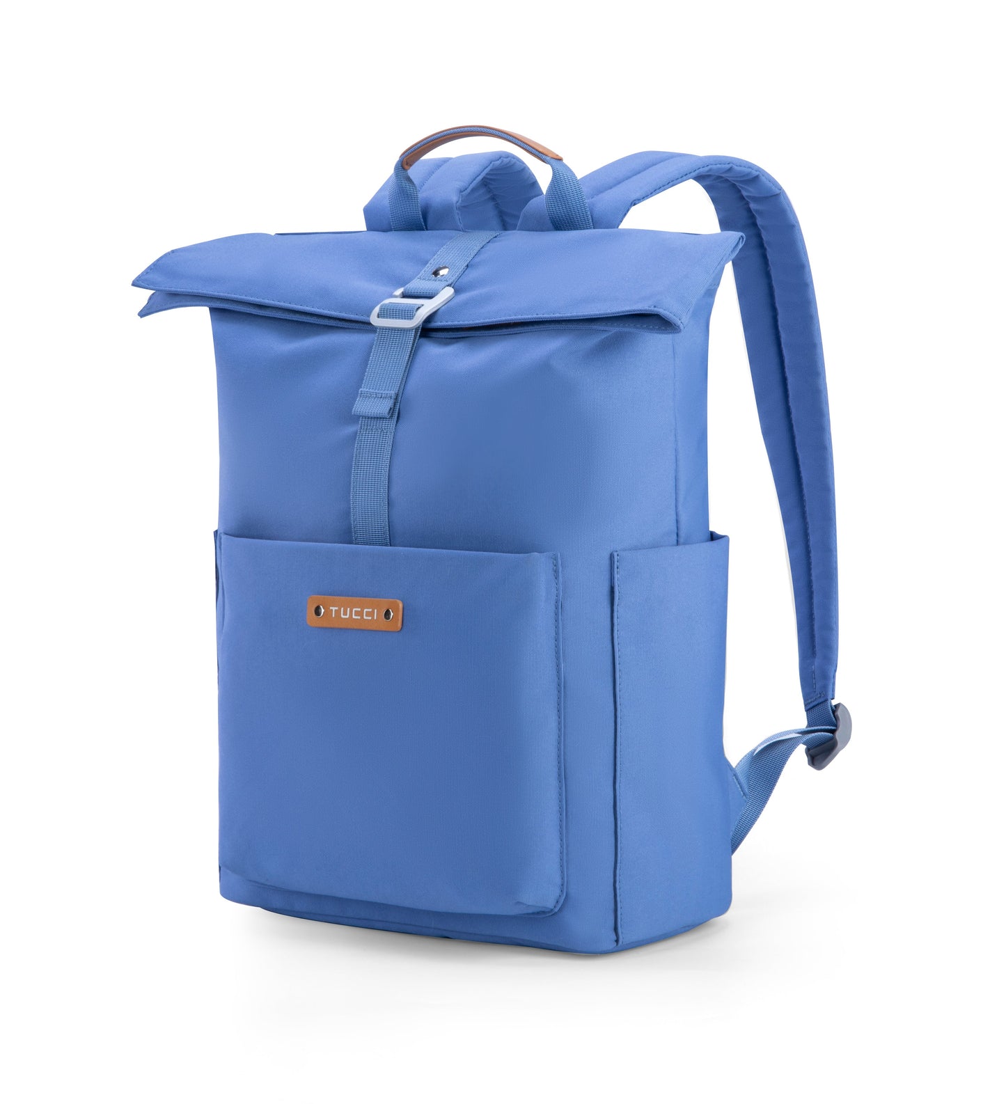 Tucci Italy BlazeBurst 18.8-Inch Laptop Backpack – Blue | Water‑Resistant Fabric, Quick‑Access Front Pocket, Dual Water Bottle Pockets