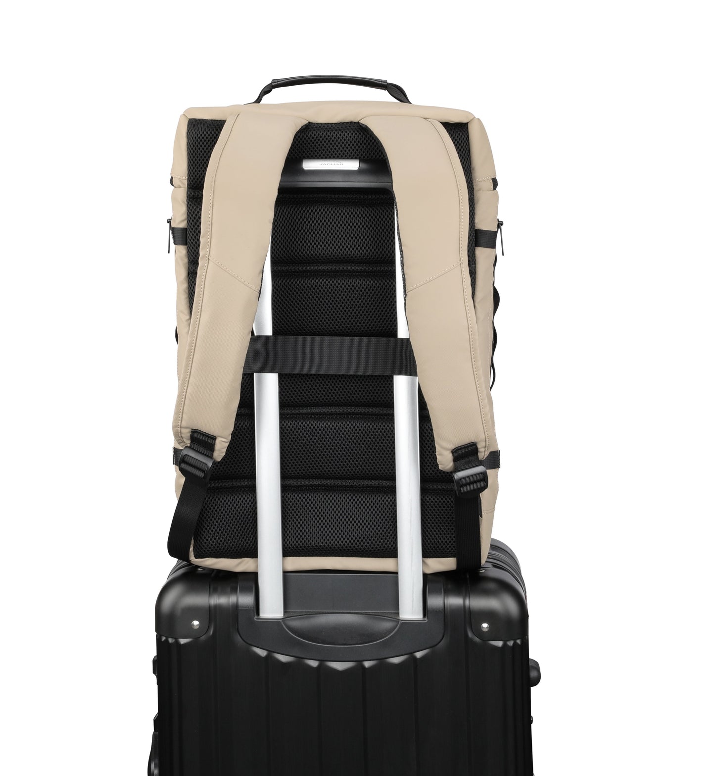 Tucci Italy DashPack Large-Capacity 17.5-Inch Laptop Backpack – Beige | Water‑Resistant Fabric, Trolley Sleeve, Dual Bottle Pockets, Travel Backpack