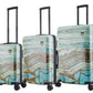 TUCCI Italy Earth Art Emerald Marble 3 PC Set (20", 24", 28") Luggage Suitcase