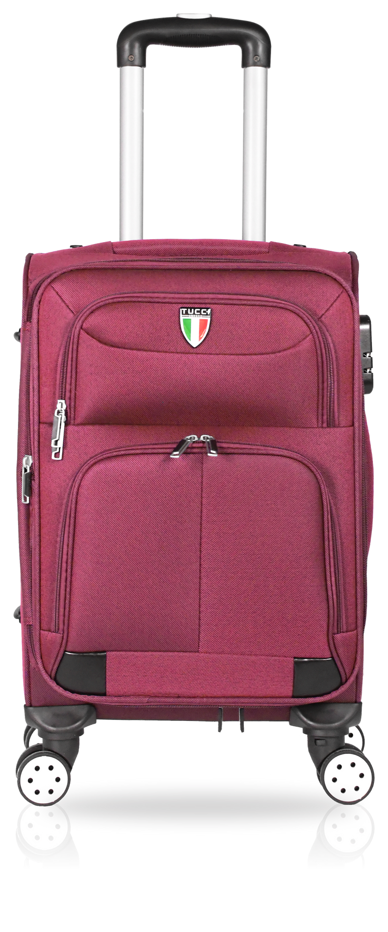 TUCCI Italy STRATI 20" Expandable Carry On Luggage Suitcase