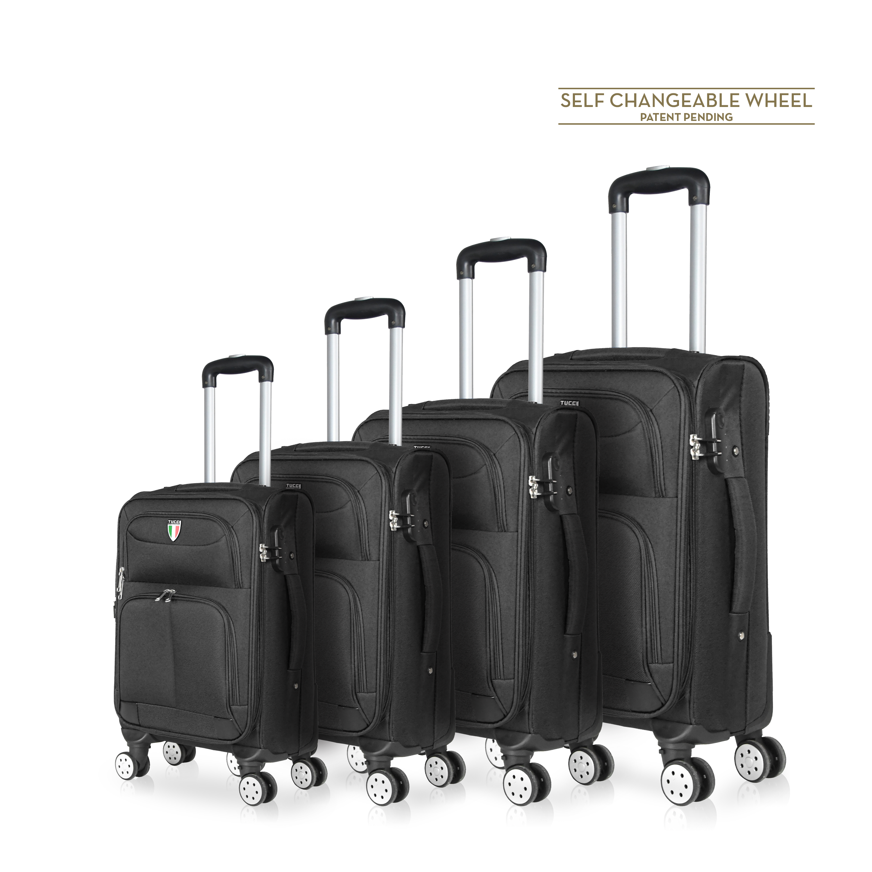 TUCCI Italy STRATI 4 PC (20", 24", 28", 32") Abs Travel Luggage Set