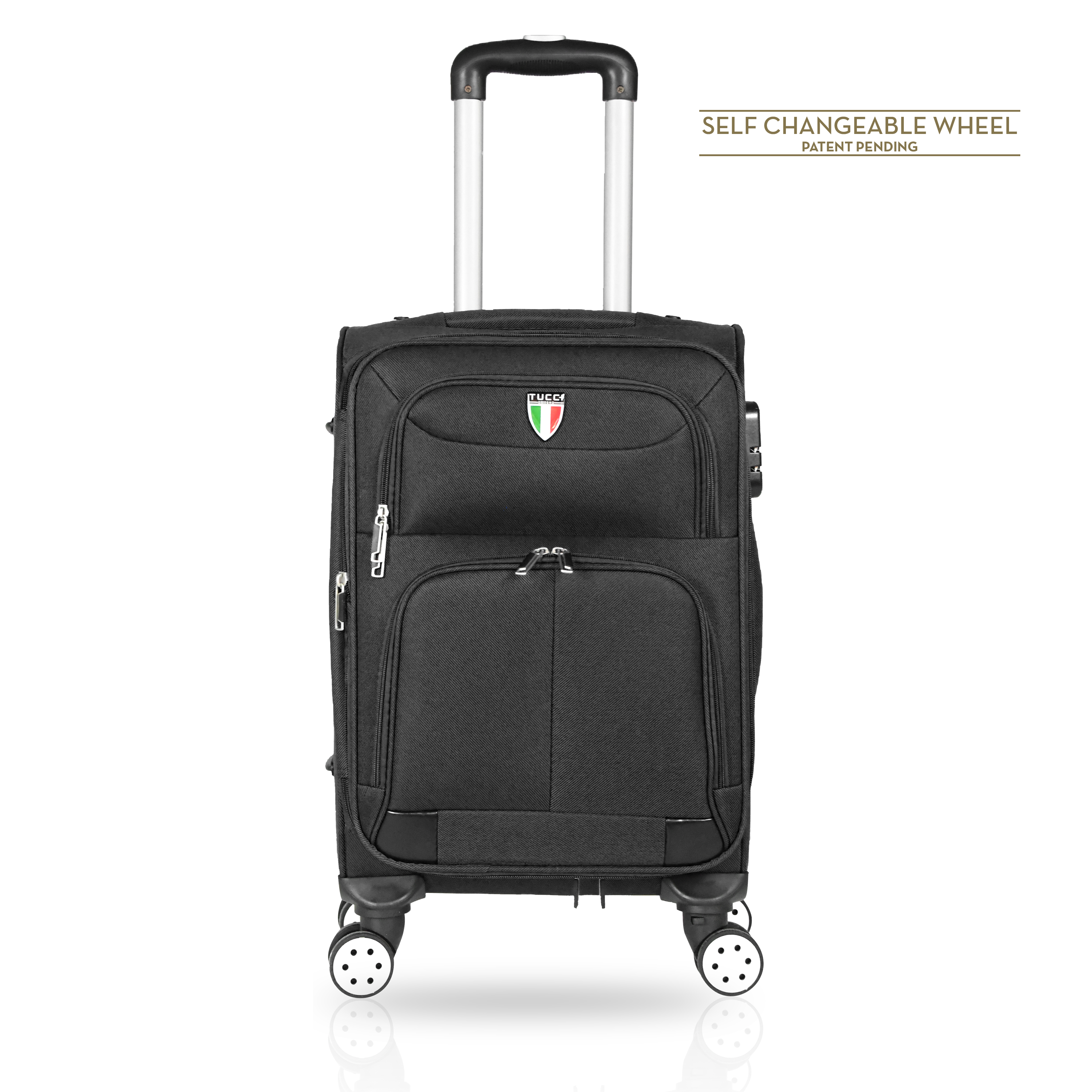 TUCCI Italy STRATI 20" Expandable Carry On Luggage Suitcase