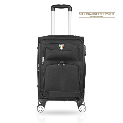 TUCCI Italy STRATI 20" Expandable Carry On Luggage Suitcase