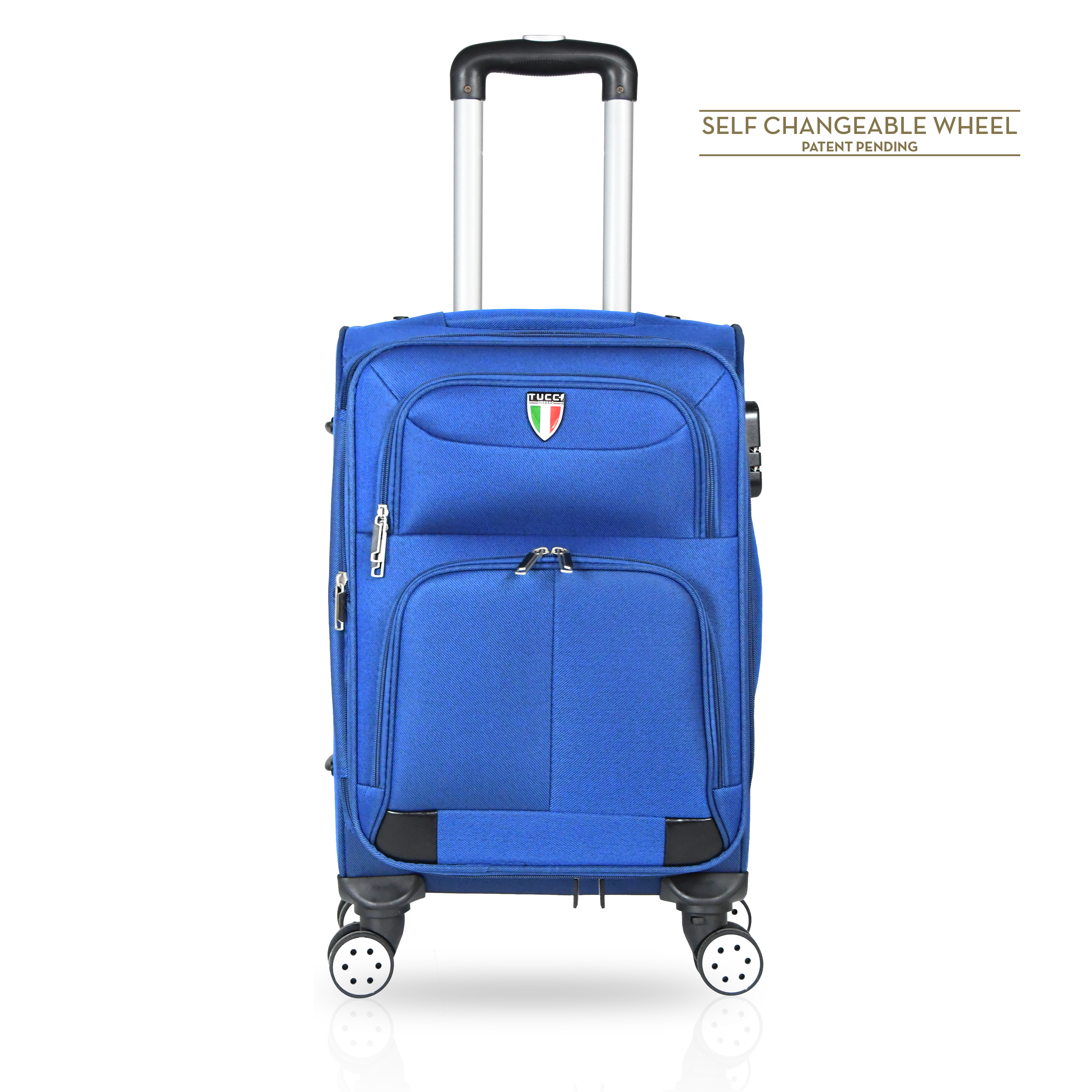 TUCCI Italy STRATI 20" Expandable Carry On Luggage Suitcase