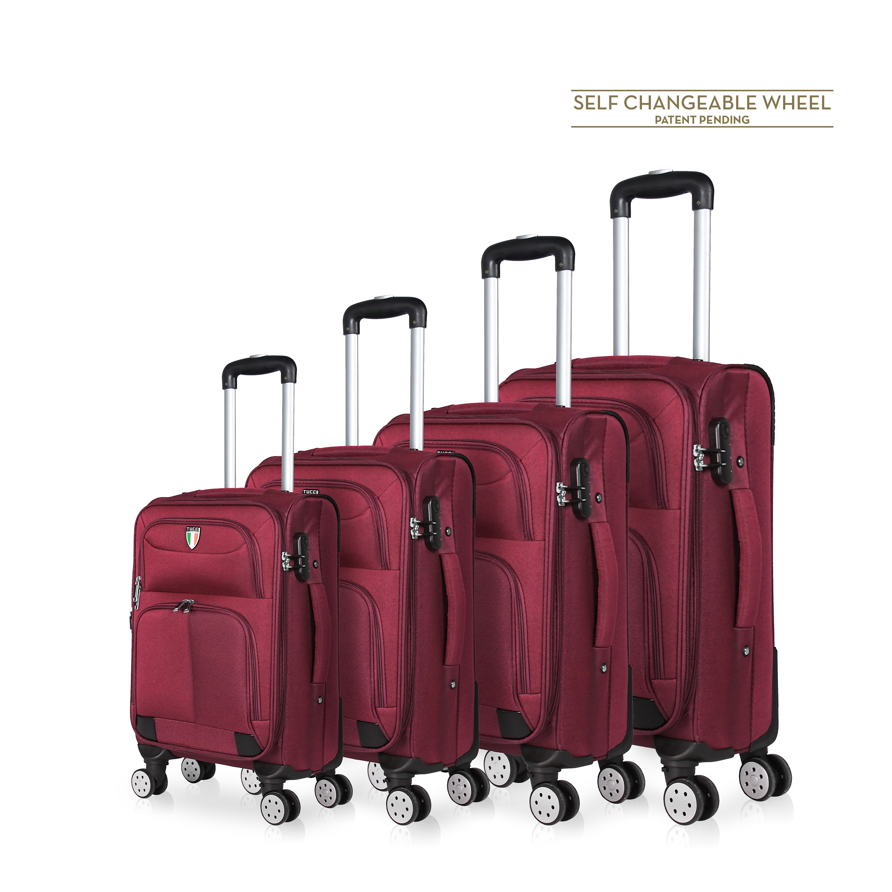 TUCCI Italy STRATI 4 PC (20", 24", 28", 32") Abs Travel Luggage Set