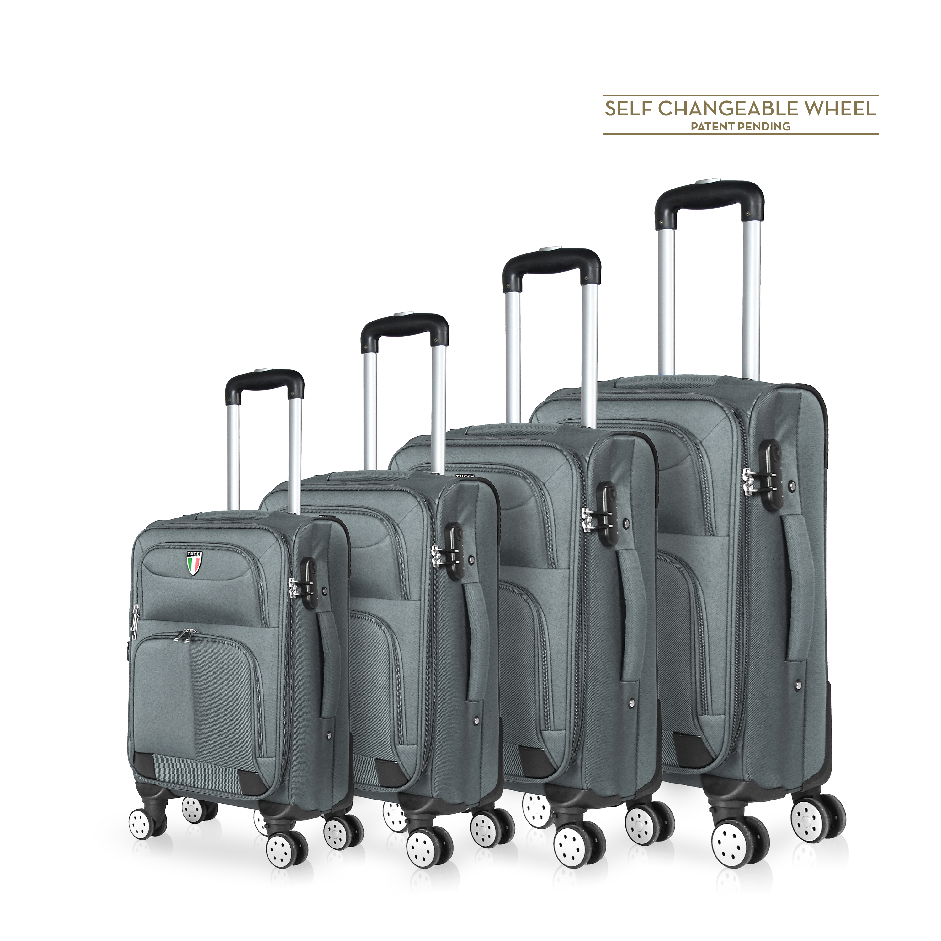 TUCCI Italy STRATI 4 PC (20", 24", 28", 32") Abs Travel Luggage Set