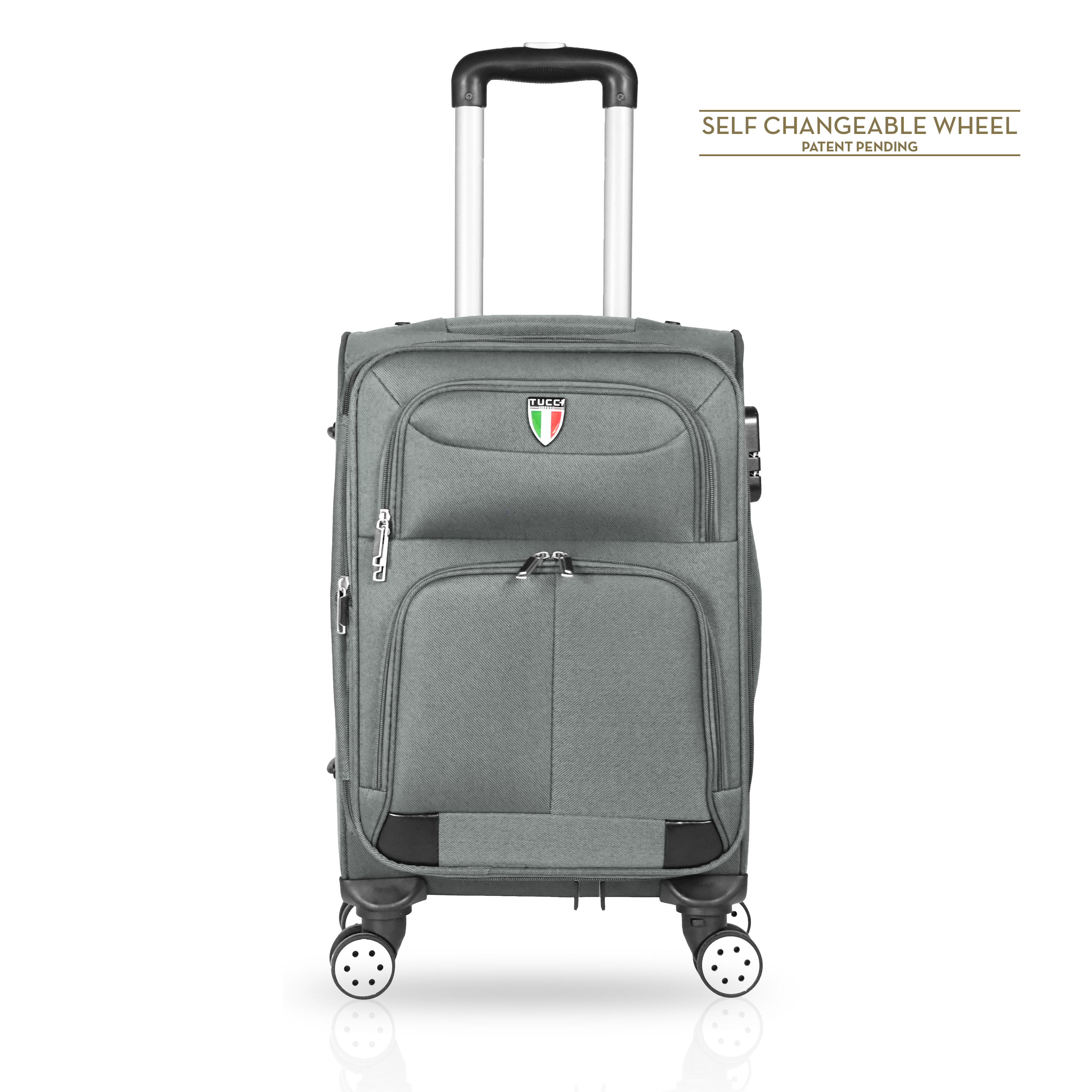 TUCCI Italy STRATI 20" Expandable Carry On Luggage Suitcase