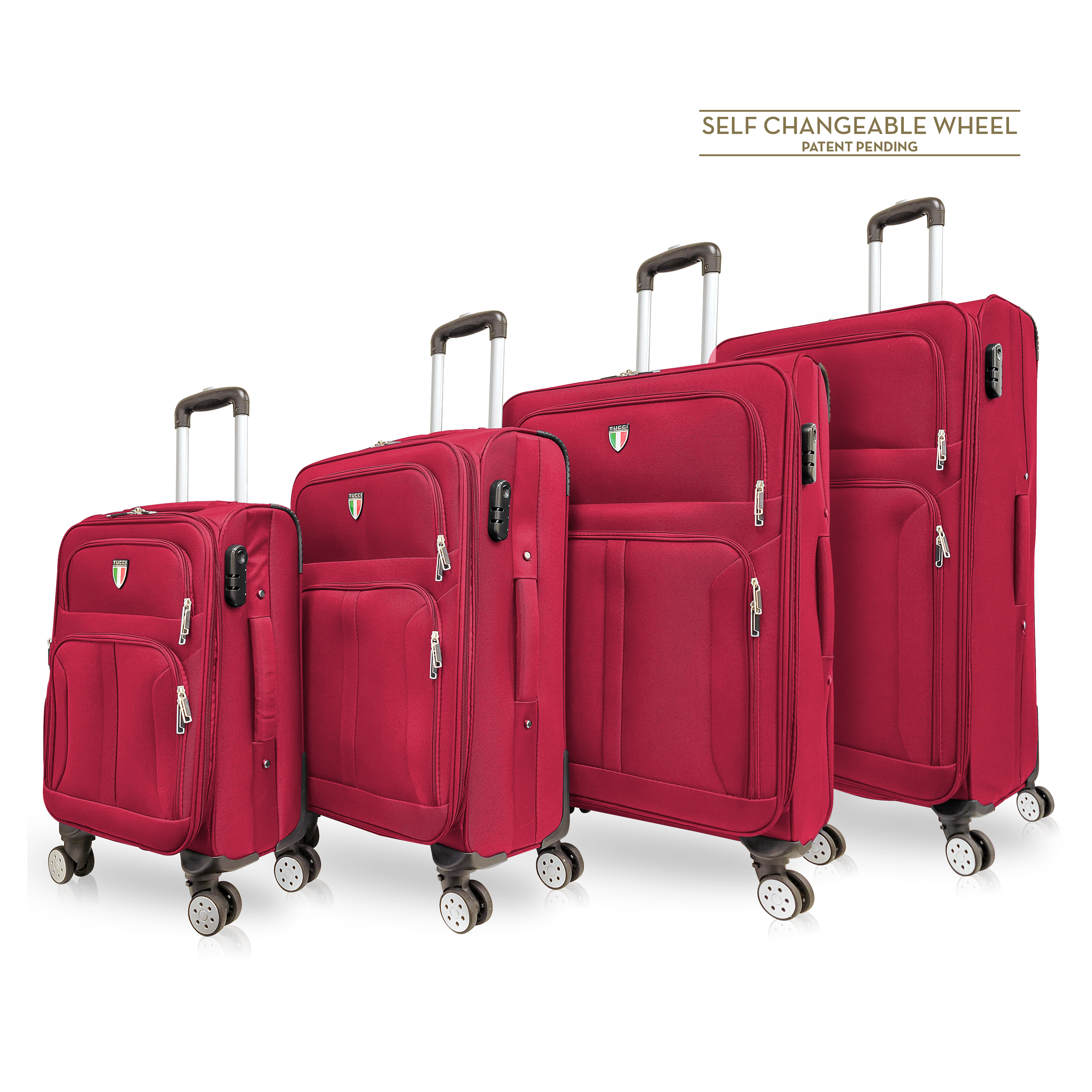 TUCCI Italy Salerno 4PC (20, 28, 30, 32) Luggage Suitcase Set