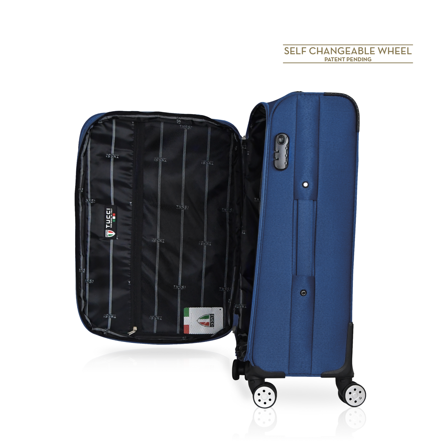 TUCCI Italy MENORI 20" Softside Carry On Suitcase for Travel