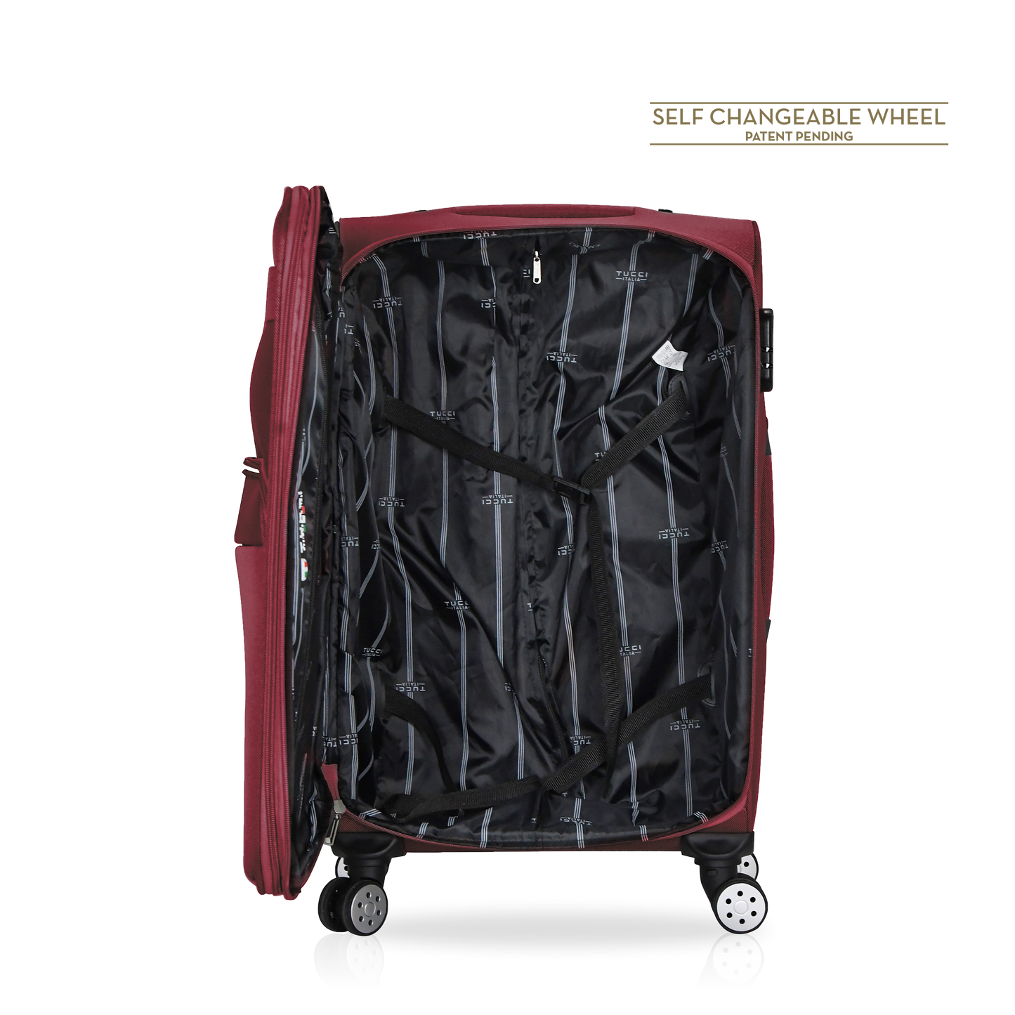 TUCCI Italy MENORI 20" Softside Carry On Suitcase for Travel
