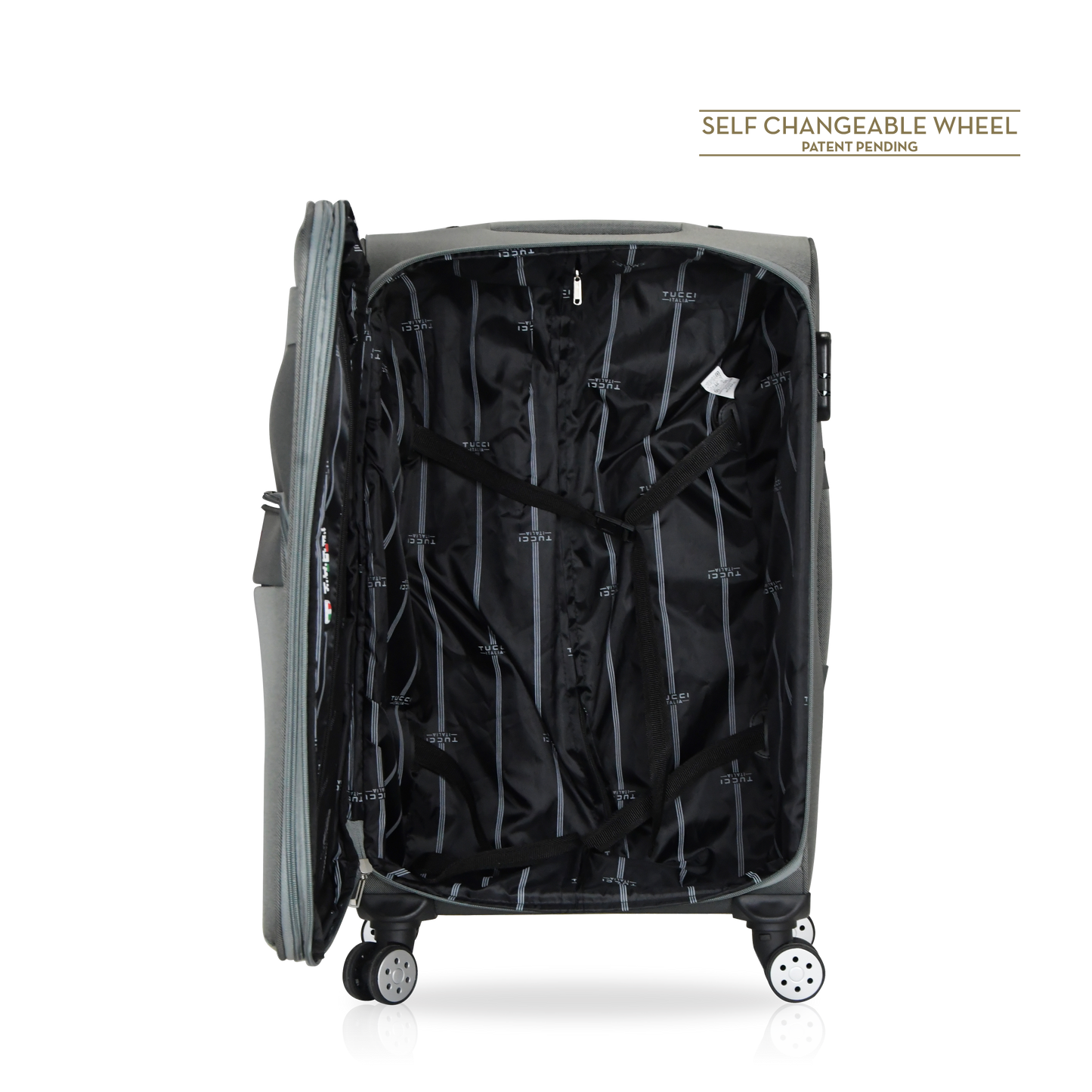 TUCCI Italy MENORI 20" Softside Carry On Suitcase for Travel