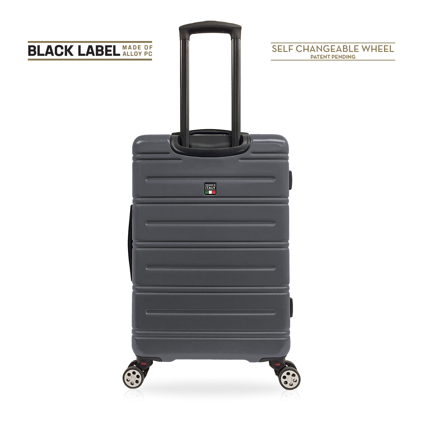 Tucci Black Label Letizia 3-Piece Hardside Spinner Expandable Luggage Set, 20/24/28 Inches